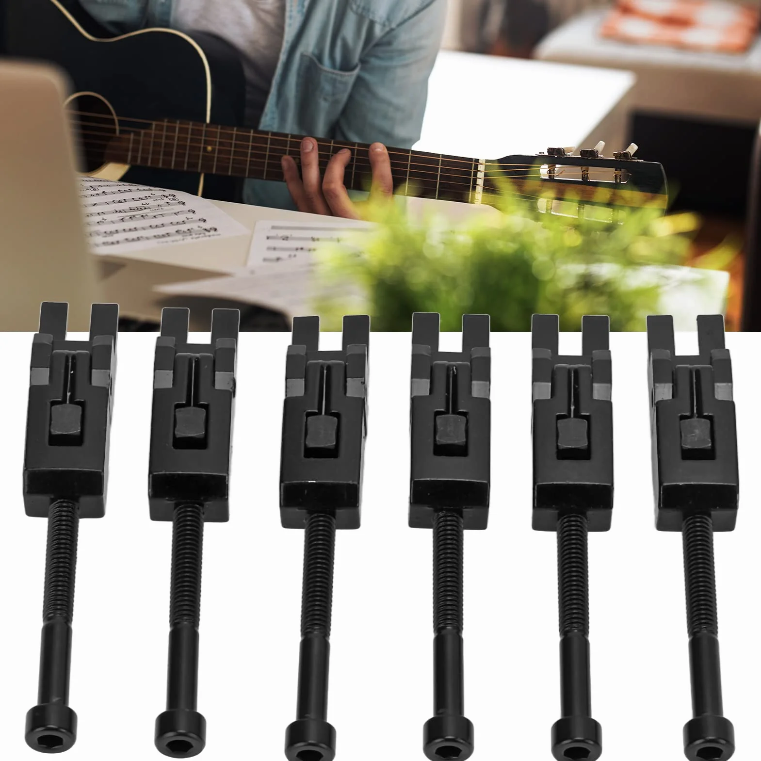 Siodło mostkowe, kompaktowy rozmiar 6 szt. Odporne na zużycie siodełka gitarowe Tremolo dla Floyd Rose