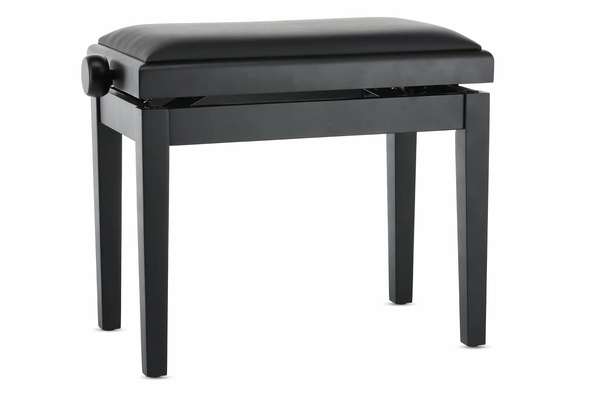 GEWA Ławka do pianina Deluxe Vinyl Czarny mat Siedzisko 52x30cm Regulowana wysokość
