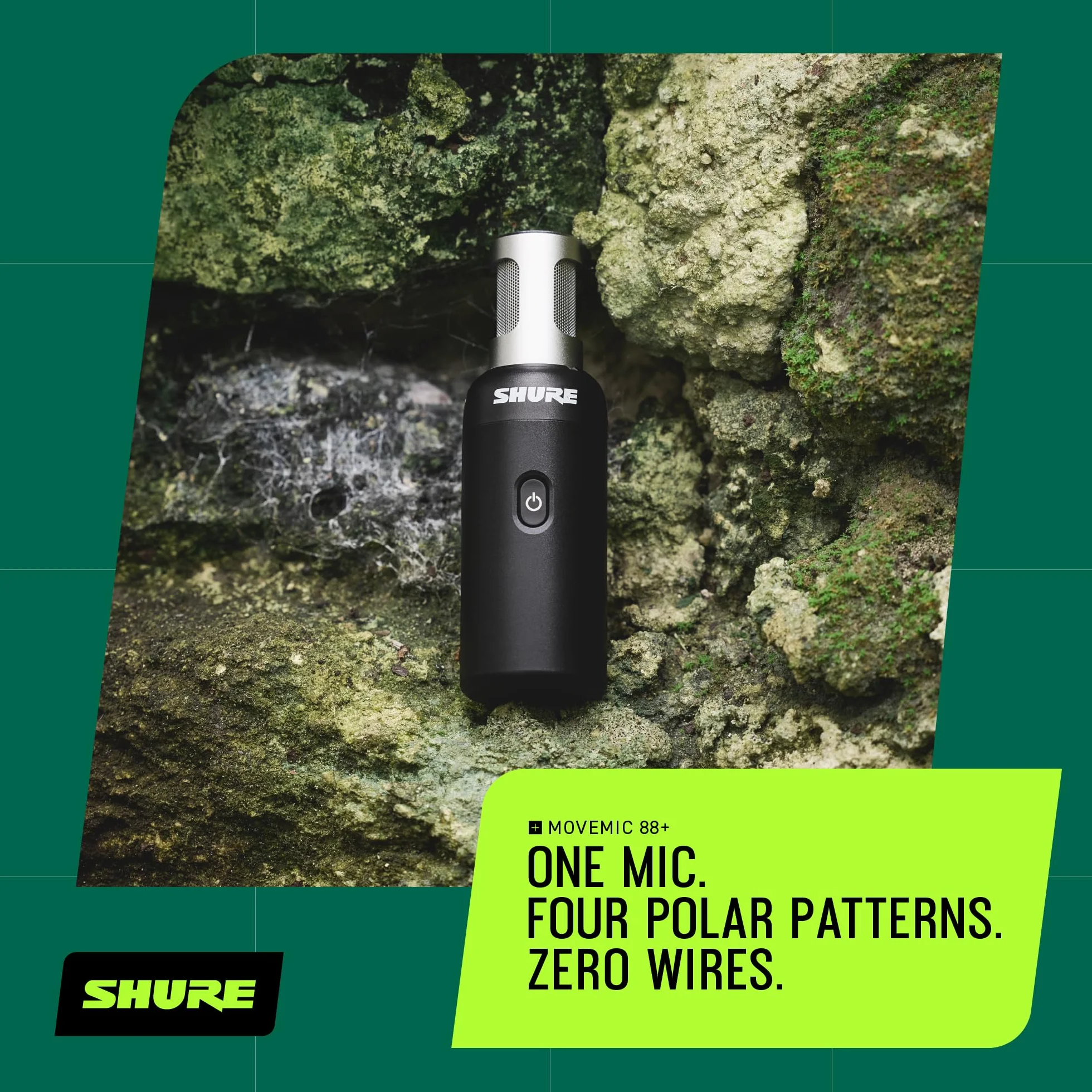 Shure Zestaw Bezprzewodowy mikrofon MoveMic 88+ - pro rejestrator dźwięku do nagrywania filmów/wywiadów w terenie | kompatybilny z iOS/Android za pośrednictwem aplikacji MOTIV (MV88+W-KIT-Z6)