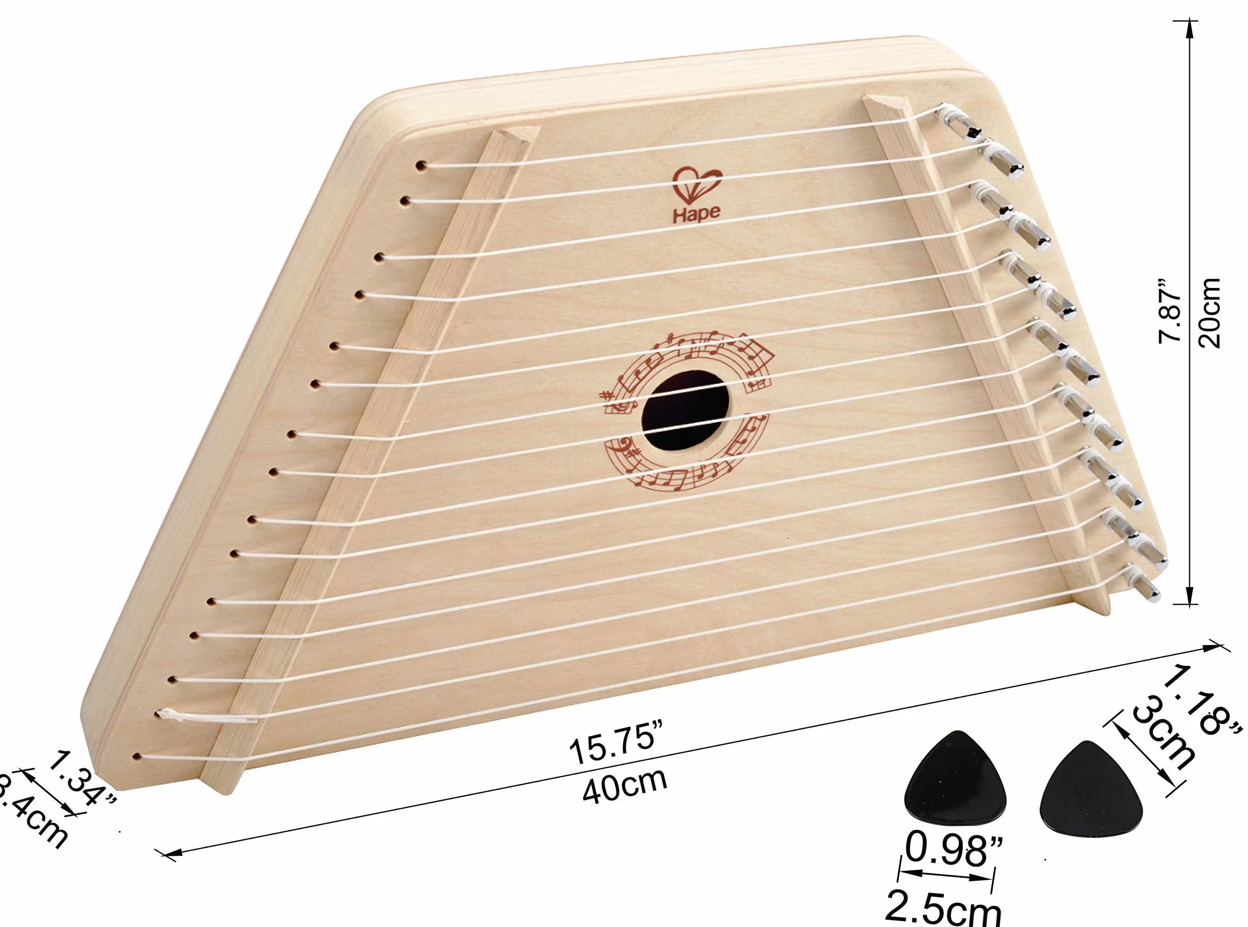 Hape E0323 Happy Harp - Wooden Musical Instrument For 3 Years Old +