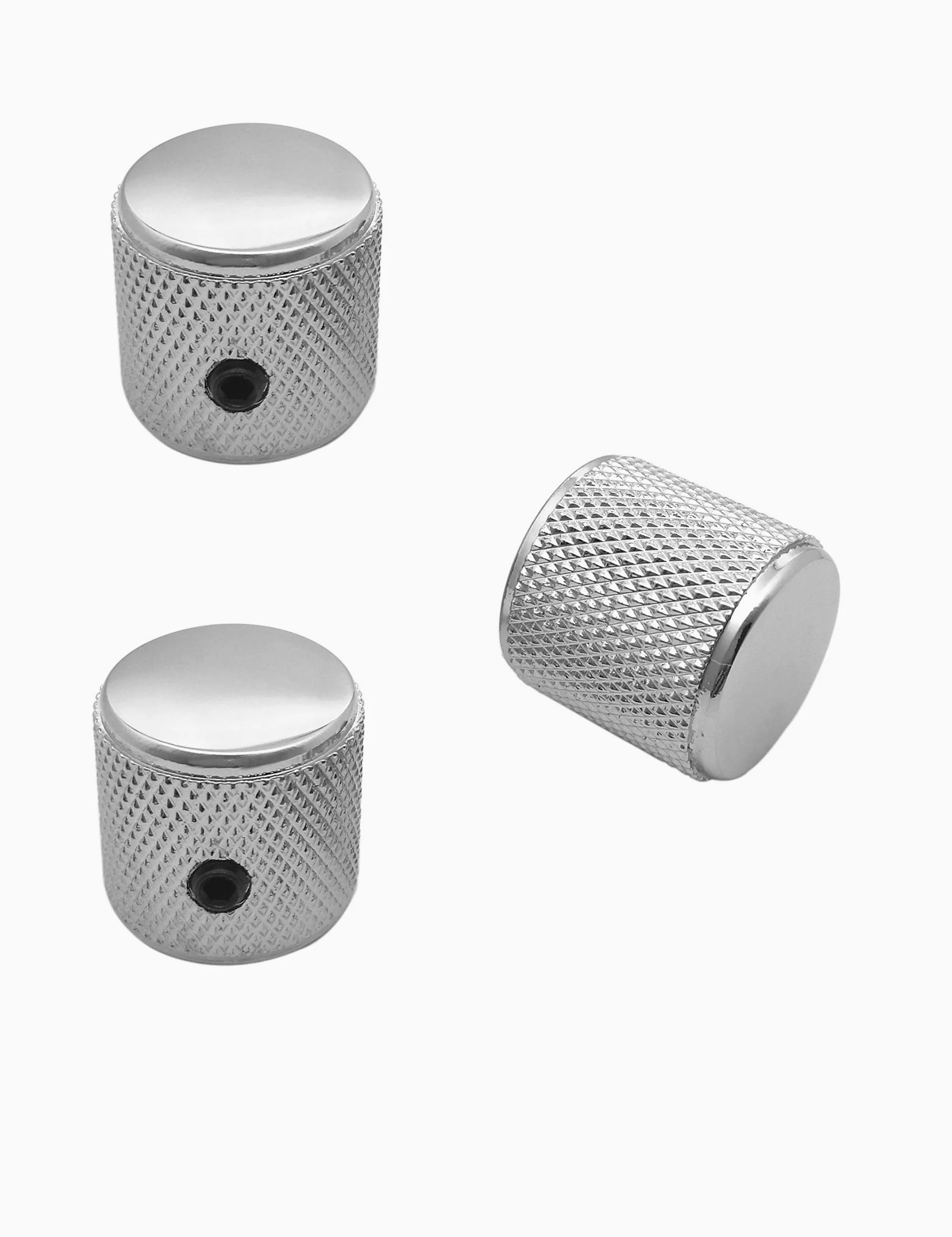 Guyker 3 szt. Guitar Control Knobs for 1/4"(6.4mm) Dia. Shaft Pots - Gałka do potencjometru kopułowego kompatybilna z Fender Telecaster Tele Style Gitara elektryczna lub Precision Bass (Chrome)