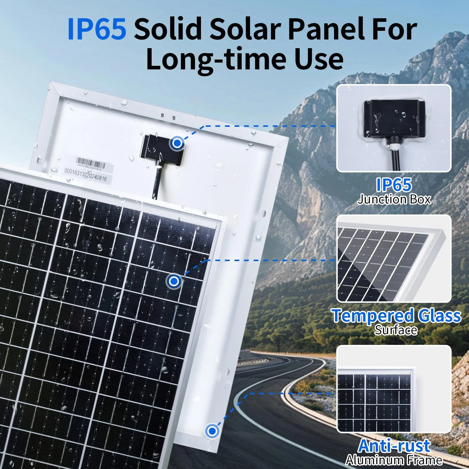 ECO-WORTHY Monokrystaliczny moduł solarny 25 W, 12 V, zestaw paneli słonecznych: panel słoneczny 25 W + regulowany uchwyt + kabel przyłączeniowy SAE + regulator ładowania do ogrodu, domku i łodzi