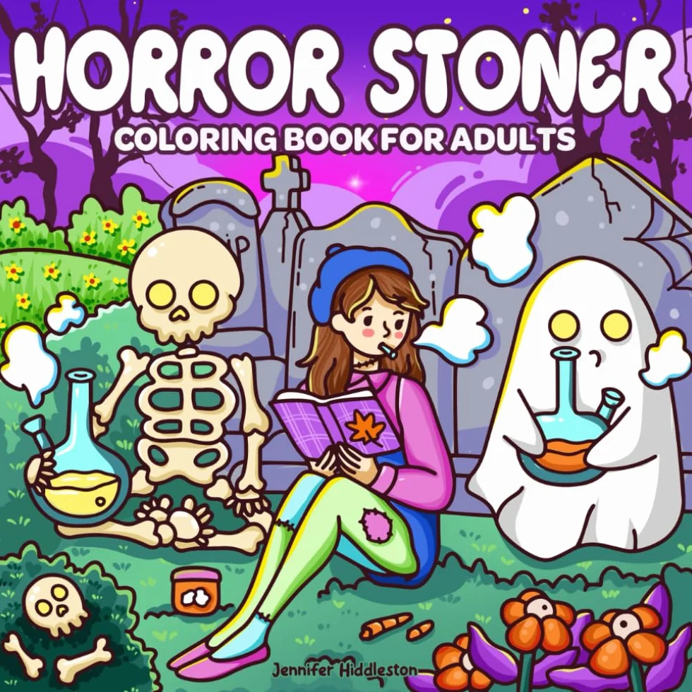 Horror Stoner: Coloring Book for Adults Featuring Adorable Spooky Creatures in Cute and Cozy Hygge Moments for Relaxation