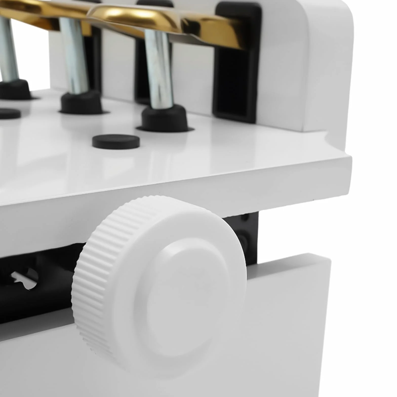 fortepianowy dla dzieci, przedłużenie pedału fortepianowego dla dzieci, z regulacją wysokości, z 3 pedałami, biały, materiał ABS, odpowiedni dla dzieci w wieku 4-12 lat