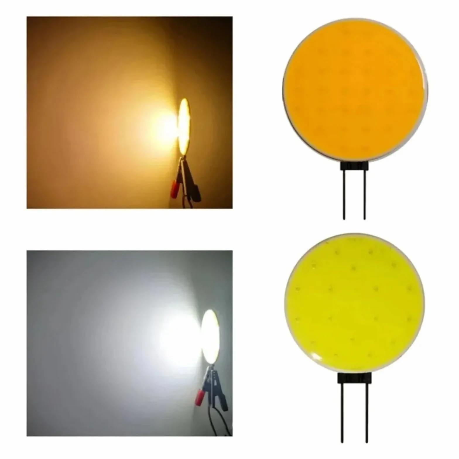 Żarówka LED COB do projektora, chipy SMD 5050, zimna i ciepła biel, żarówki oświetleniowe, DC12V 5W 7W, halogenowa lampa zastępcza, 2 sztuki (zimna biała-5 szt., 5W-18LED)