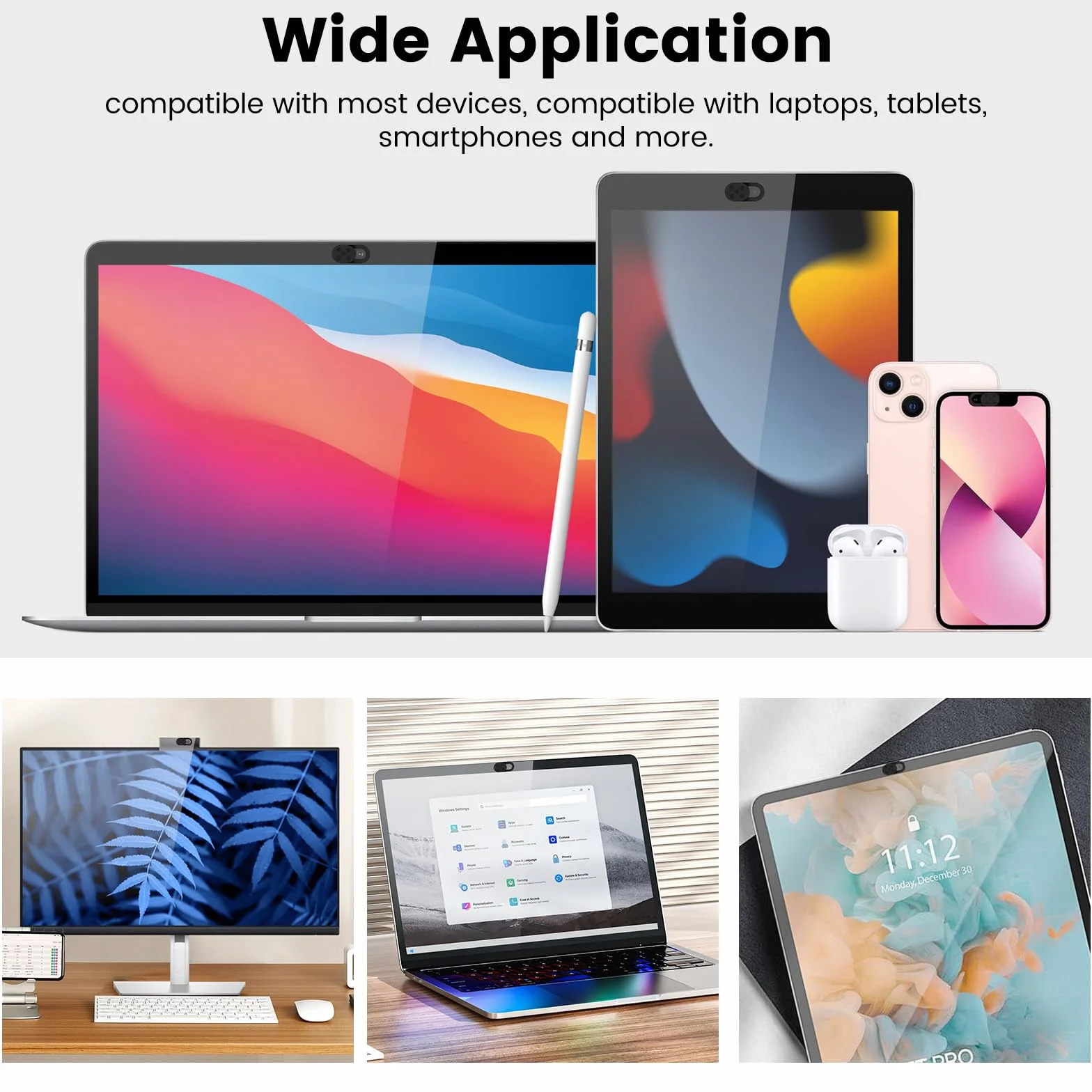 Osłona kamery internetowej, osłona aparatu komputerowego, ochrona prywatności, osłona aparatu telefonu, kompatybilna z laptopami i MacBook Pro iMac, Mac, komputerem, inteligentnym telefonem, (16 sztuk