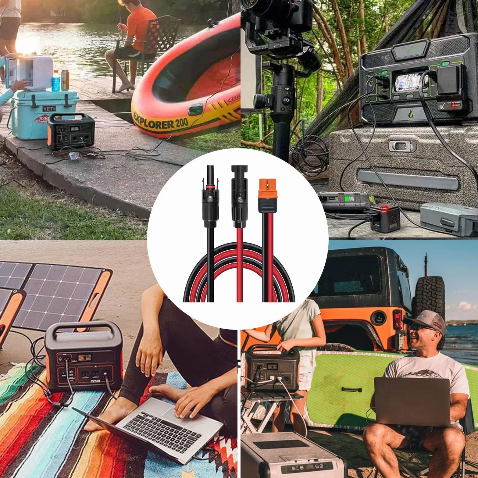 Solarny kabel ładujący, wtyczka solarna na XT60i, adapter wtyczka do XT60i, panel słoneczny 12AWG XT60i-F, kabel kompatybilny z EcoFlow DELTA, przenośny generator energii 150 cm