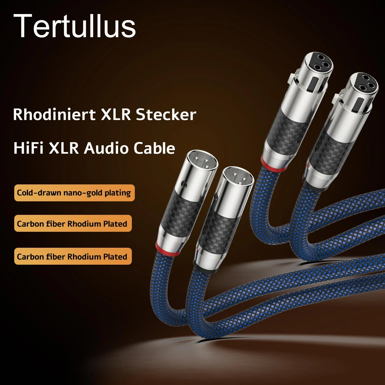 Tertullus Kabel audio XLR 1m OFC do sprzętu stereo