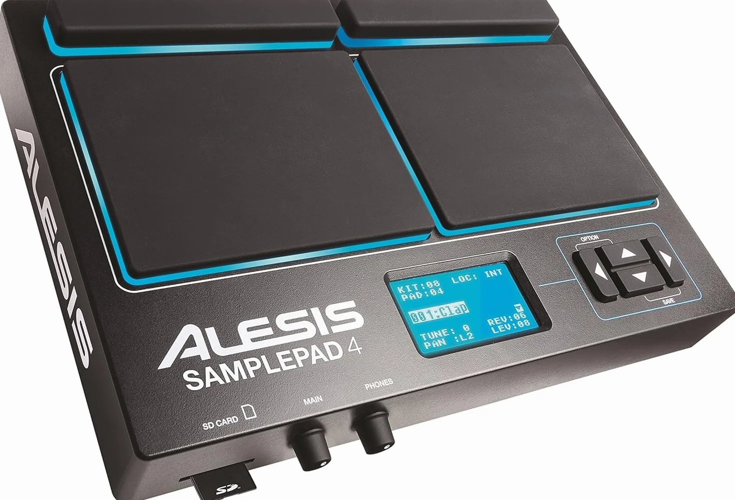 Alesis Sample Pad 4 Kompaktowy instrument perkusyjny 4 pady czułe na prędkość 25 dźwięków bębnów gniazdo SD/SDHC