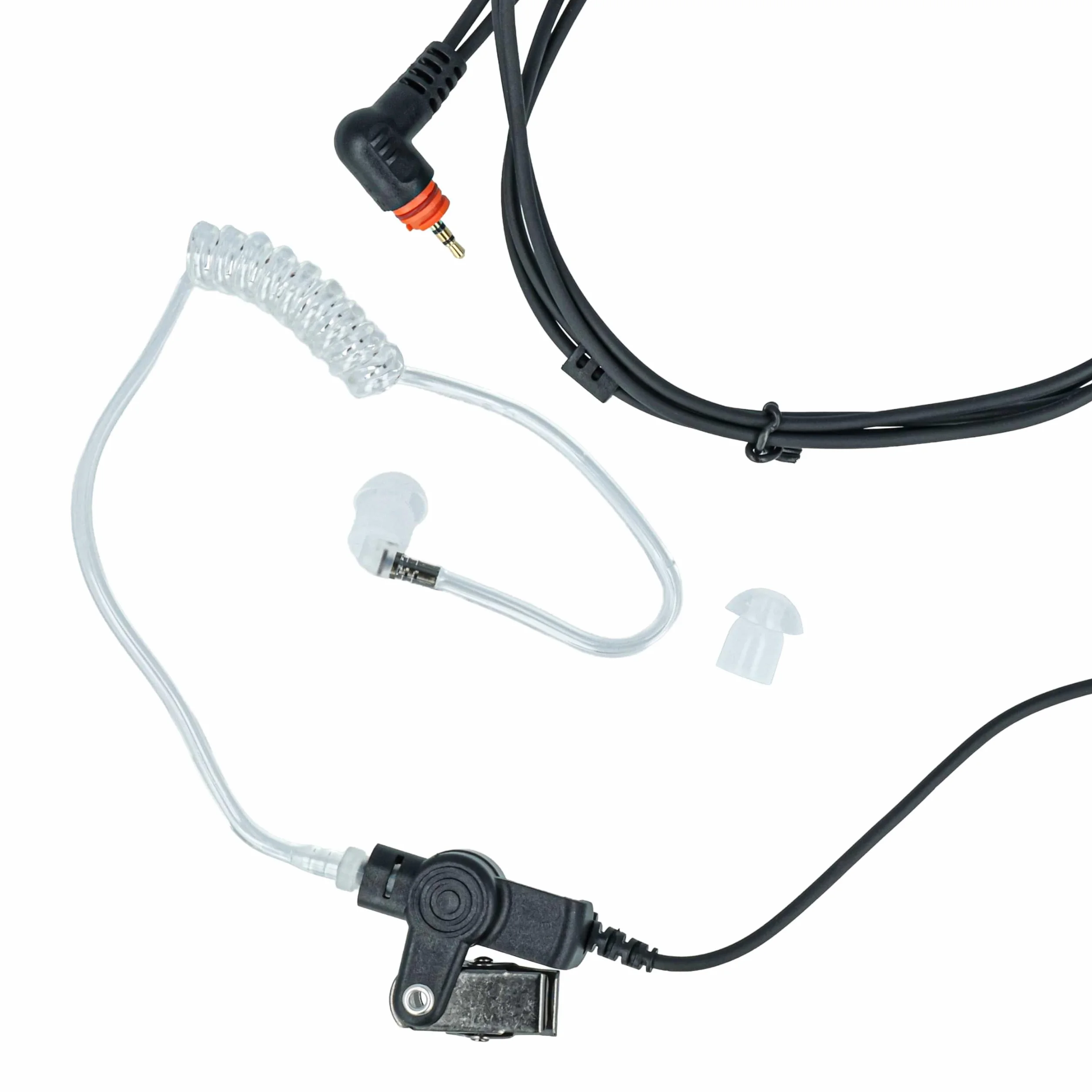 vhbw Zestaw słuchawkowy kompatybilny z Motorola SL7550, SL1K, SL4010, SL1600, SL4000, SL7500, SL1M krótkofalówka - przezroczysty, czarny