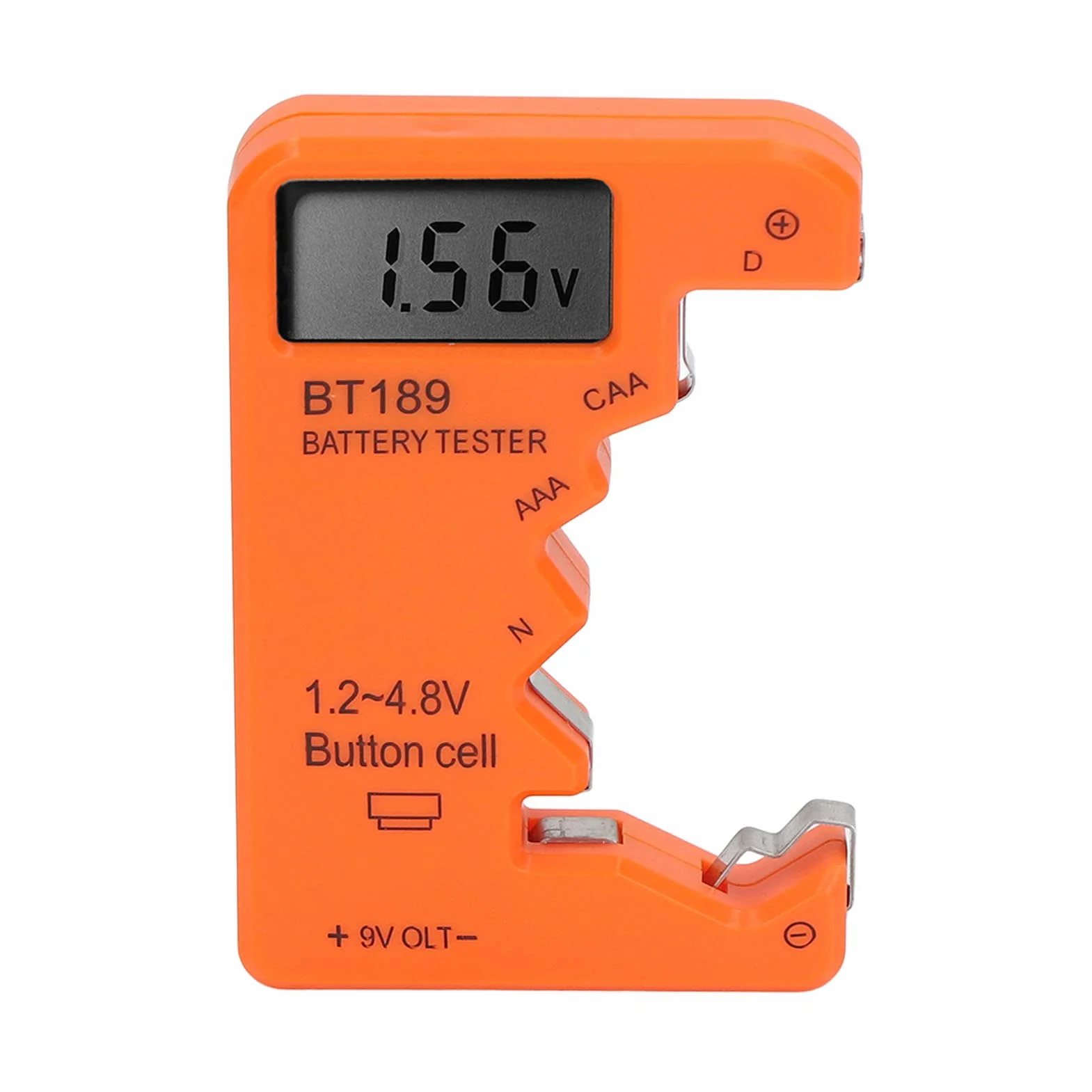 Tester Baterii, Wyświetlacz LCD Uniwersalny Kontroler Baterii do Baterii AA AAA 6F22 9V 1,5V, Tester Baterii do Baterii Domowych - Smal Electrical Equipment (Pomarańczowy)