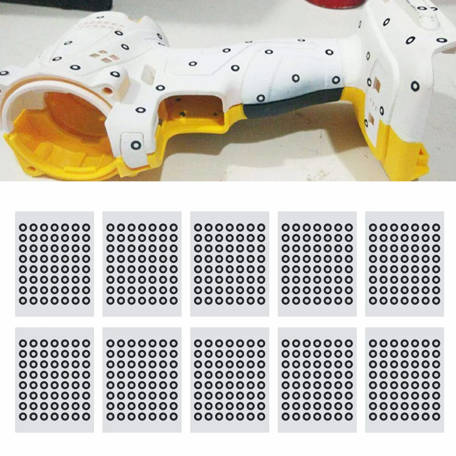 Odblaskowy Znacznik do Skanowania 3D 6 Mm, 560 szt. Markerów Wielokrotnego Użytku do Pomiarów Optycznych, Inżynierii Odwrotnej, 3D Motion Catch