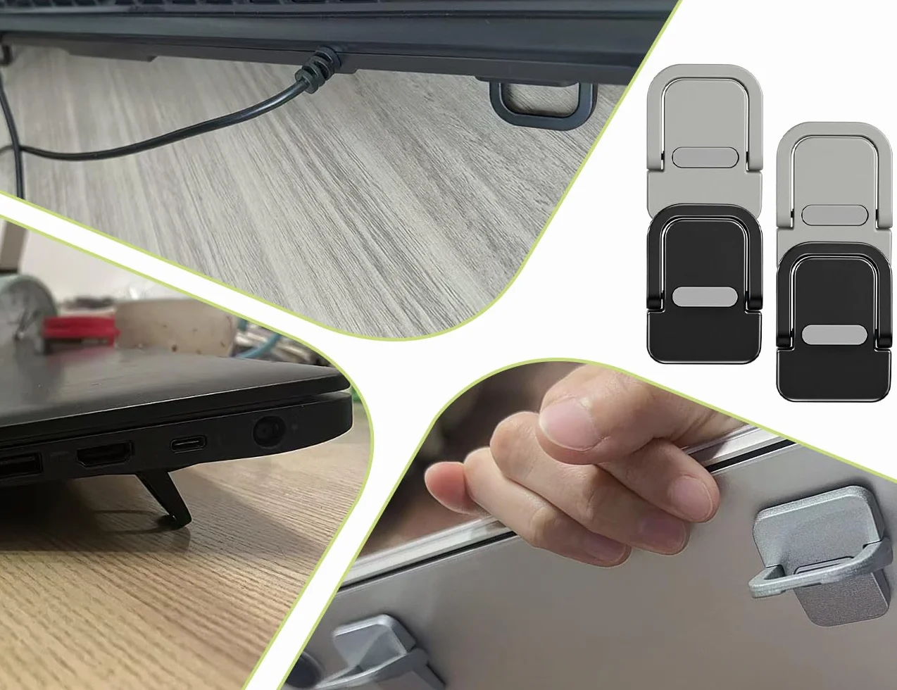 4 sztuki przenośnego uchwytu na klawiaturę, składany i niewidoczny uchwyt na mini laptopa, samoprzylepny plastikowy wspornik na laptopa, do oglądania seriali telewizyjnych, gier, pracy