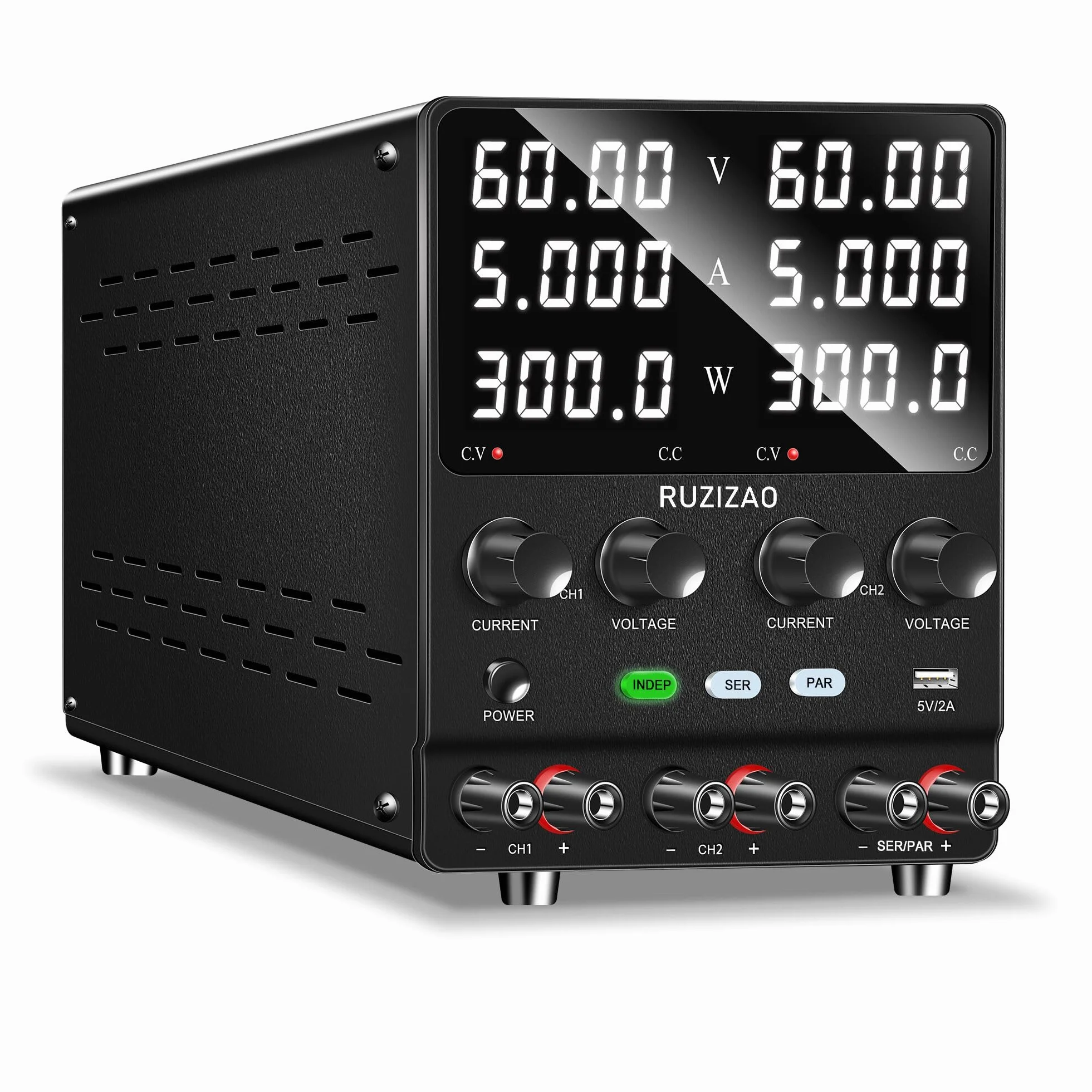 Podwójny zasilacz laboratoryjny, 60 V, 5 A, szeregowy, równoległy, regulowany zasilacz prądu stałego 60 V, 10 A, 120 V, 5 A, 600 W, ustawienie kodera, podwójne napięcie, prąd 4 w jednym