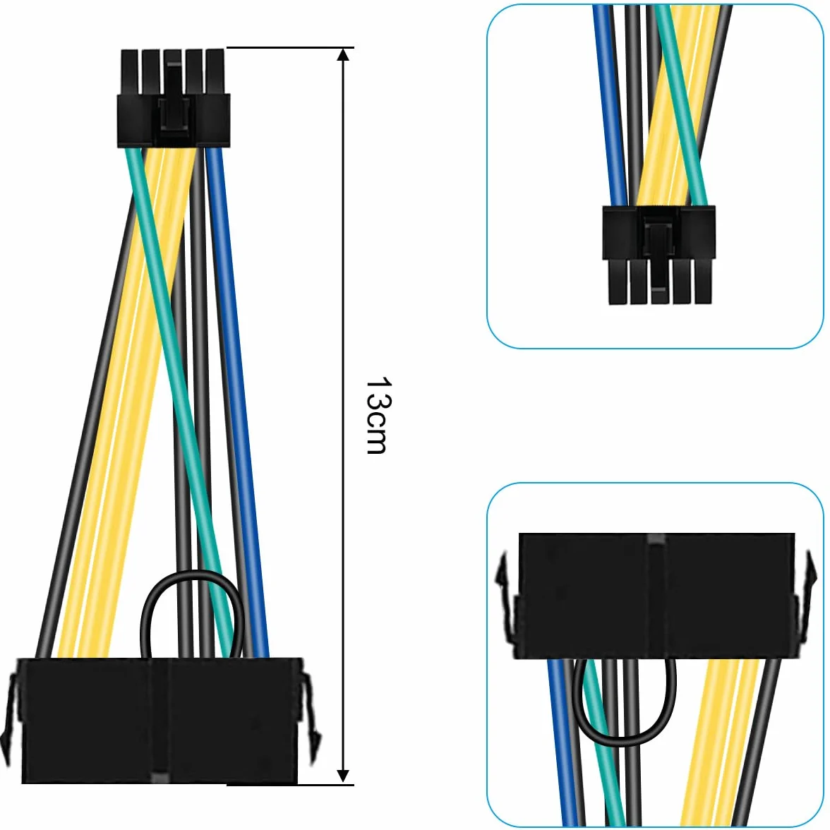 Kabel zasilający ATX 24-pinowy na 10-pinowy, żeński do męskiego, Lenovo IBM, 2 szt., 13 cm