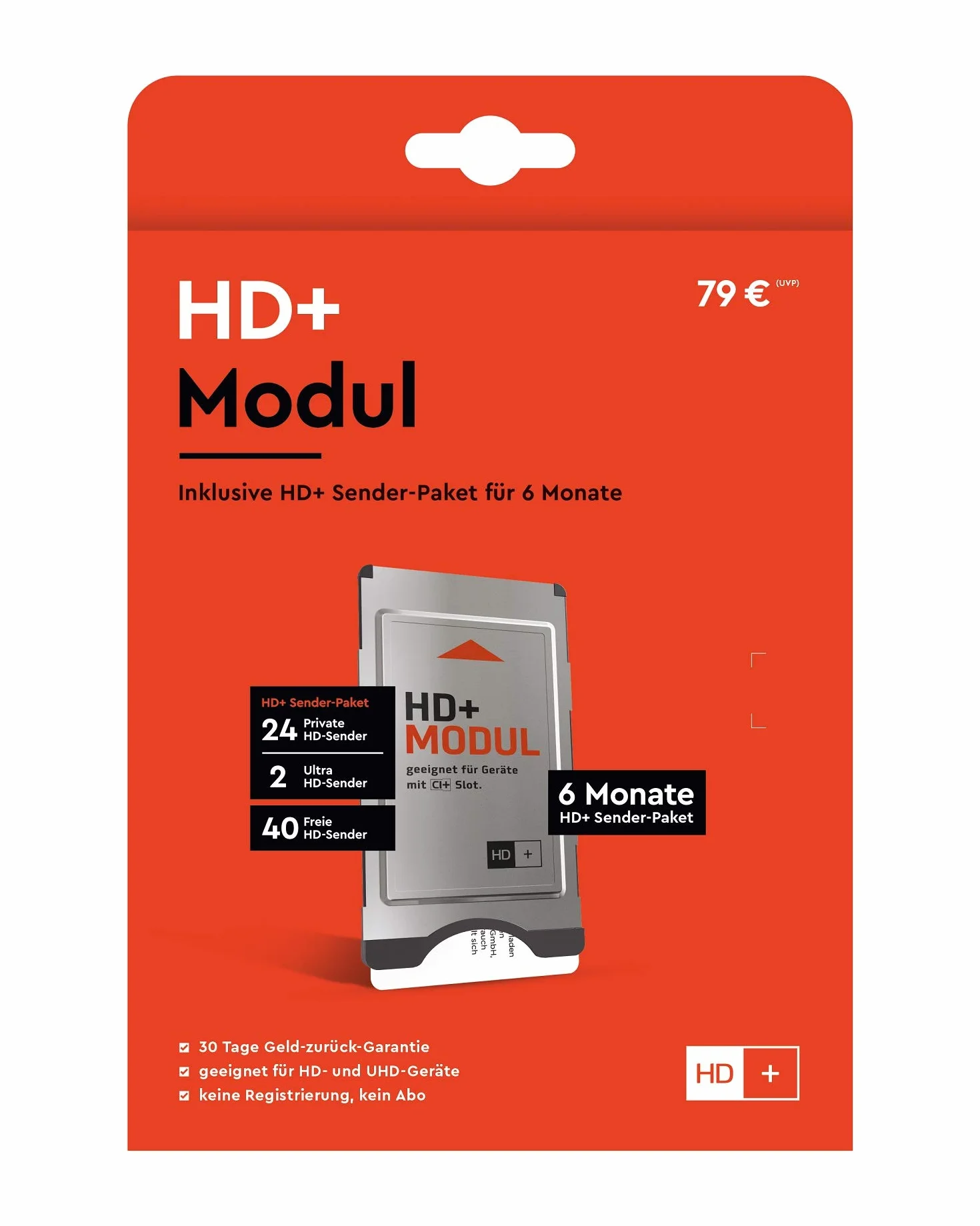 Moduł HD PLUS CI+ na 6 miesięcy (w zestawie karta HD+, nadaje się do HD i UHD, tylko do odbioru satelitarnego)