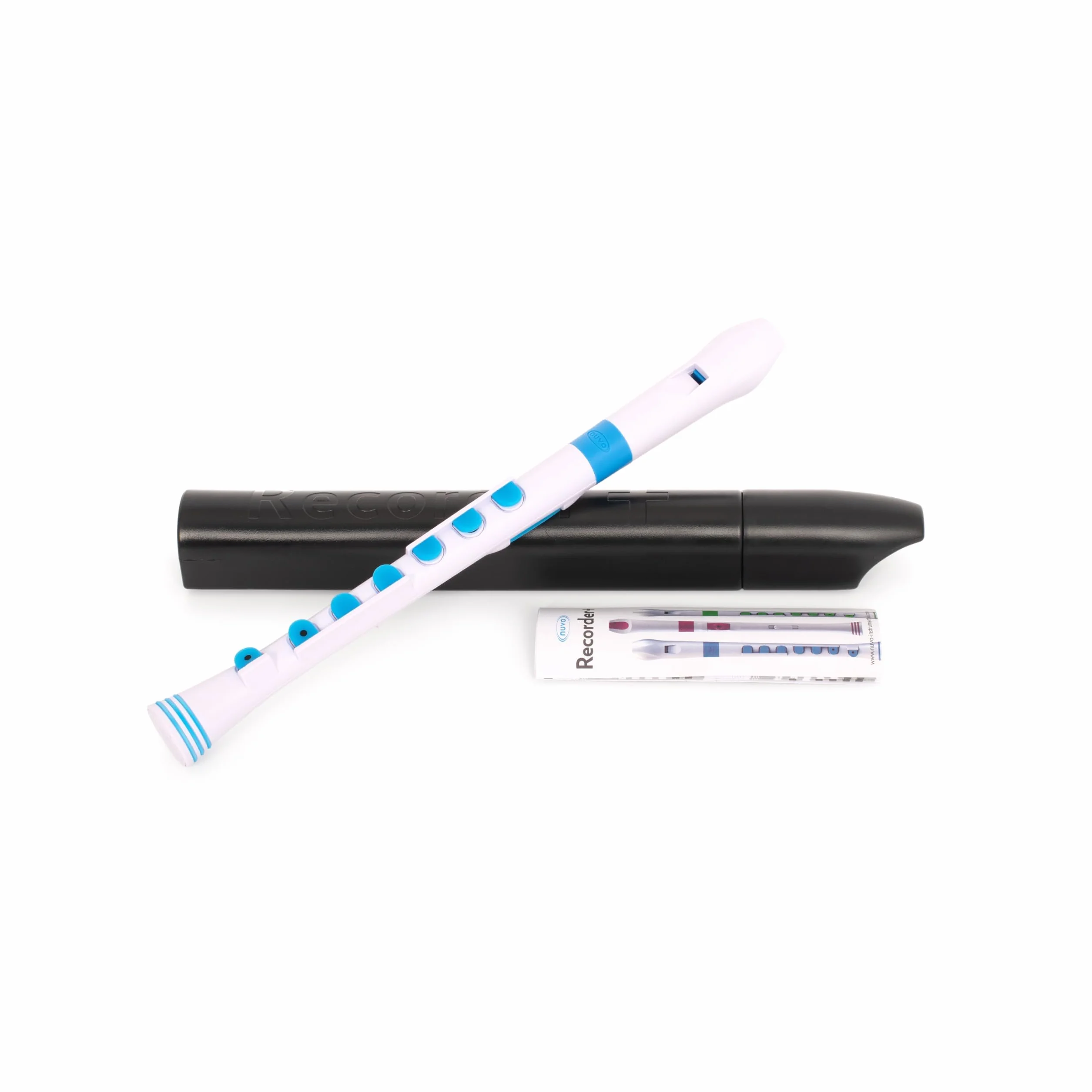 Nuvo N320RDWBL Recorder Plus z niebieskim wykończeniem, biały