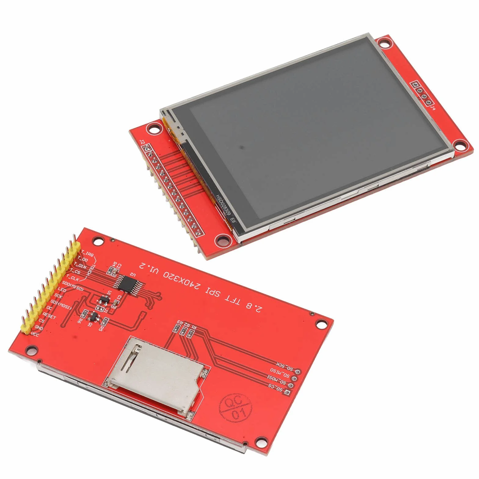 Moduł TFT, moduł wyświetlacza LCD, panel dotykowy SPI 9 IO z PCB 5 V 3,3 V ILI9341 240 x 320 rozdzielczość z długopisem