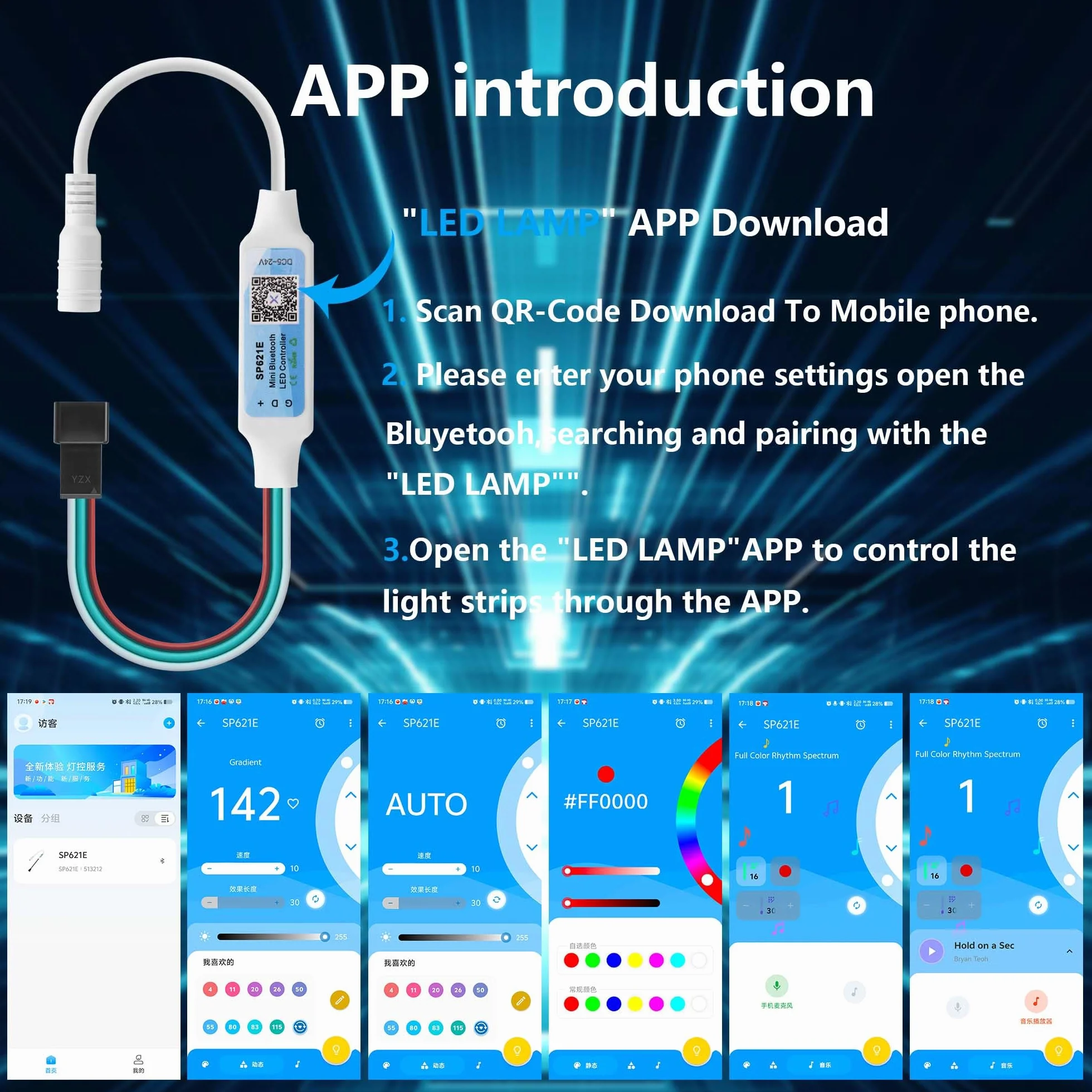 CERRXIAN 2 szt. DC5521 5-24 V mini kontroler RGB Bluetooth, kontroler światła LED DC 5 V, WS2811 WS2812B Pixels Dream Color taśma LED