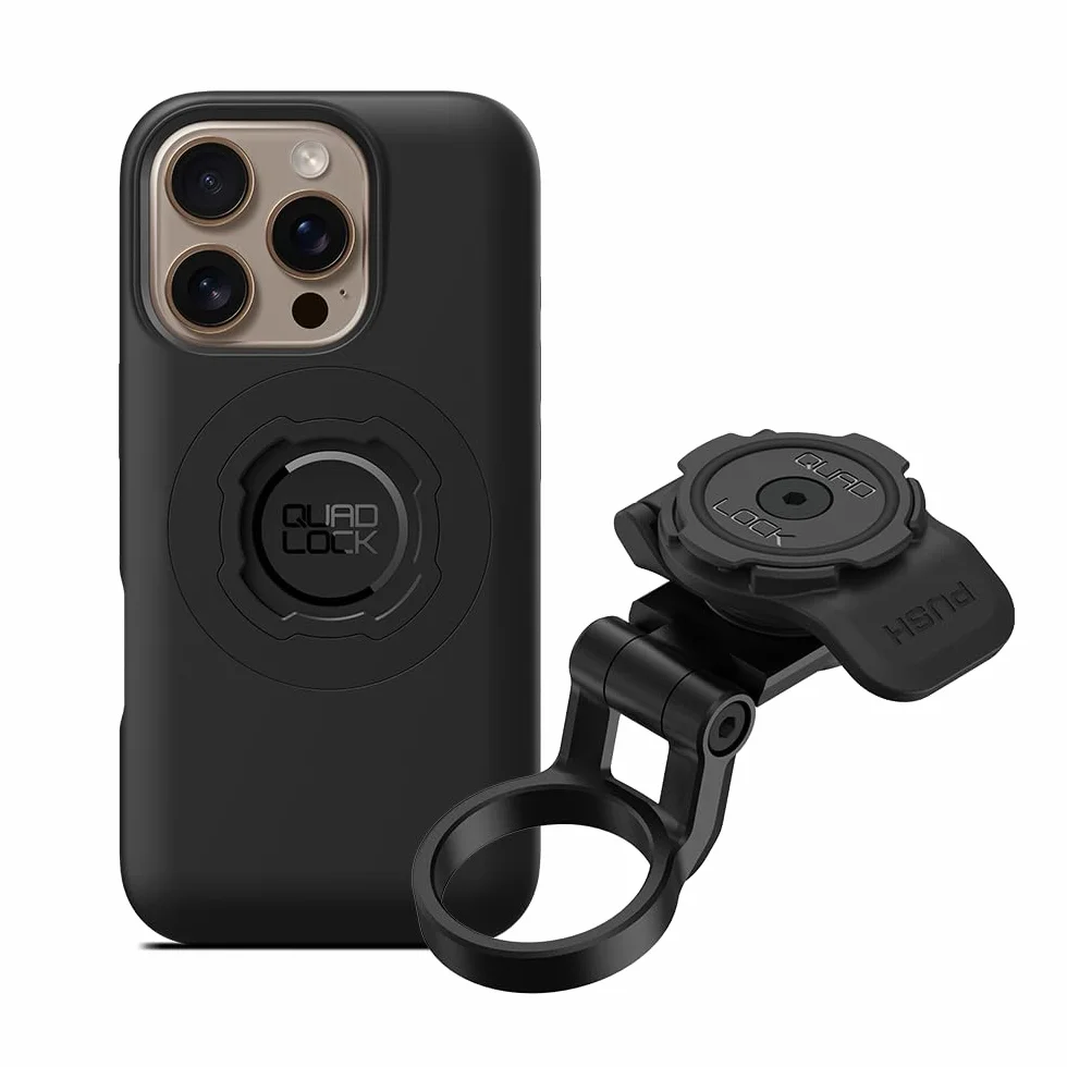 Quad Lock zestaw montażowy osłony kierownicy (regulowany) do roweru z MAG etui na telefon iPhone 16 Pro