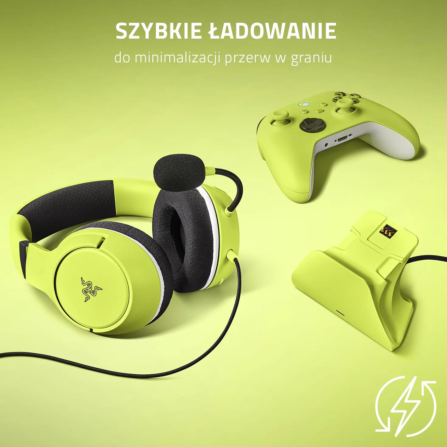 Razer Uniwersalny Stojak Do Szybkiego Ładowania - Ładowarka Kontrolerów Xbox (Magnetyczny System Kontaktowy, Nawigacja Jedną Ręką)