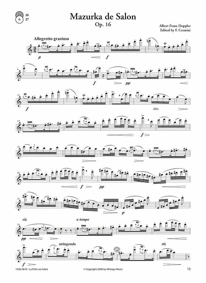 Franco cesarini : la flute au salon - recueil + cd - flute traversiere et piano: For Flute and Piano