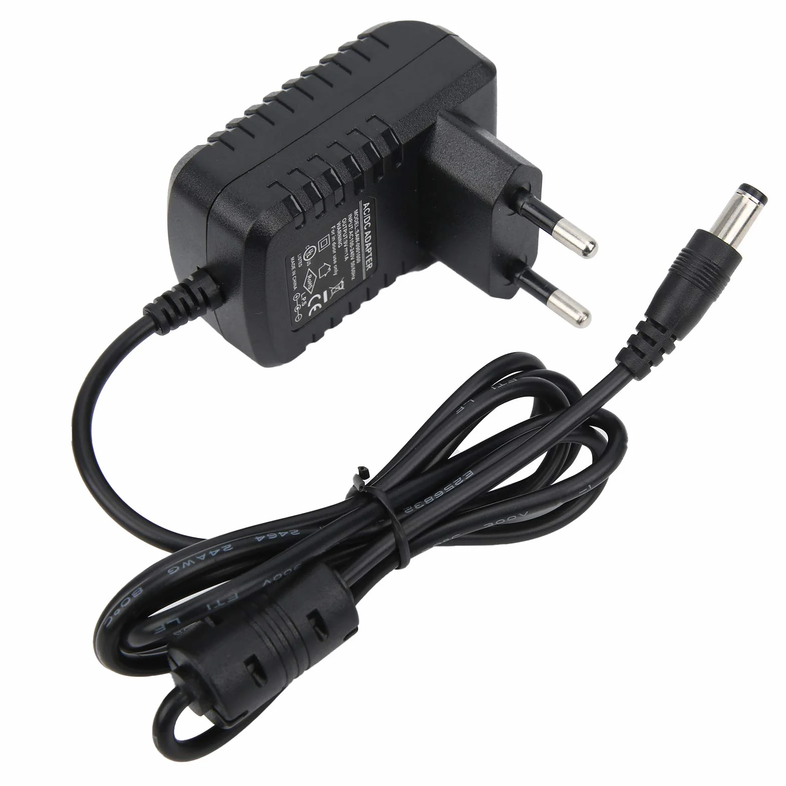 Zasilacz 9V 1A Kabel Zasilający 100-240V Ładowarka do Organów Elektrycznych Pedały Efektów Gitary Fortepianowej(EU Plug)