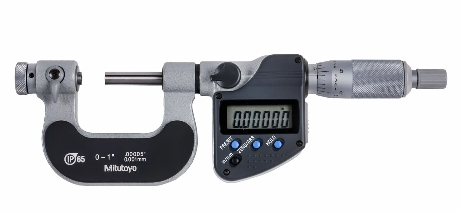 Mitutoyo 326-351-30 mikrometr gwintu śrubowego, wymienny typ końcówki kowadłowej wrzeciona, 0"-1", 0 mm-25 mm