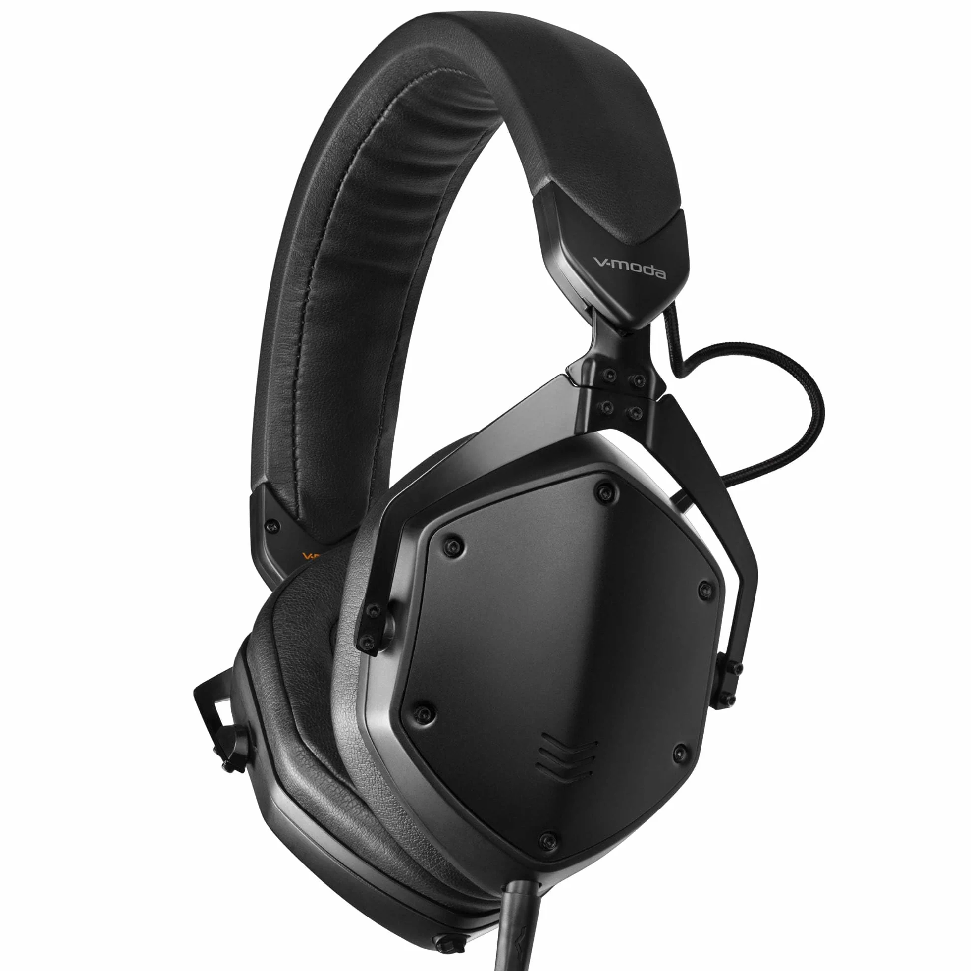 Profesjonalne Śłuchawki Studyjne V-MODA M-200 | Lekka Metalowa Konstrukcja | Regulowany pałąk do Monitorowania Jednym Uchem | Certyfikat Hi-Res Audio | Etui Exoskeleton | Matowa Czerń