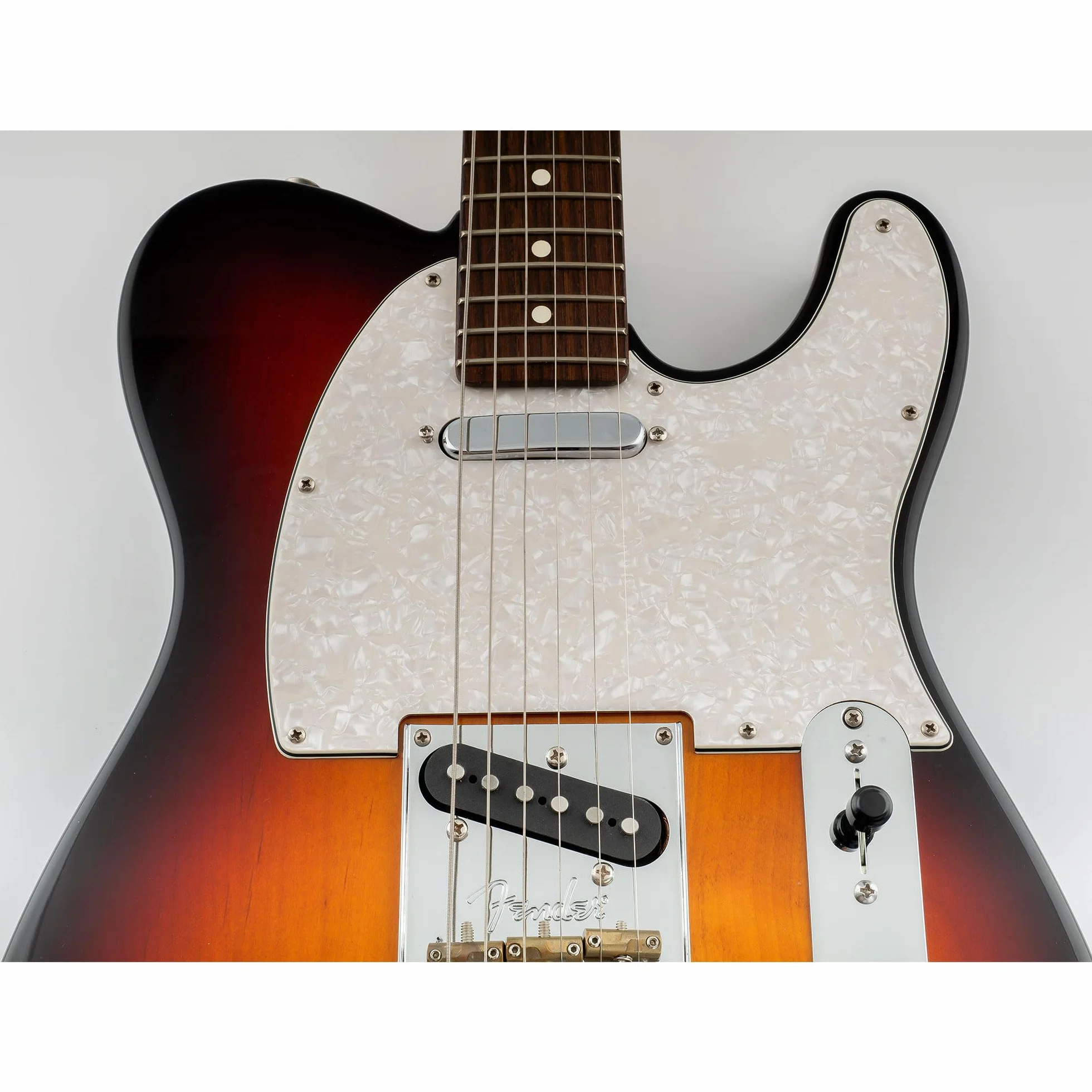 Musiclily 8 Otworów Pickguard Tele Płyta Maskownica do Gitary Fender USA/Mexican Standard Telecaster typ Nowoczesnym, 4-warstwowy Parchment Pearl