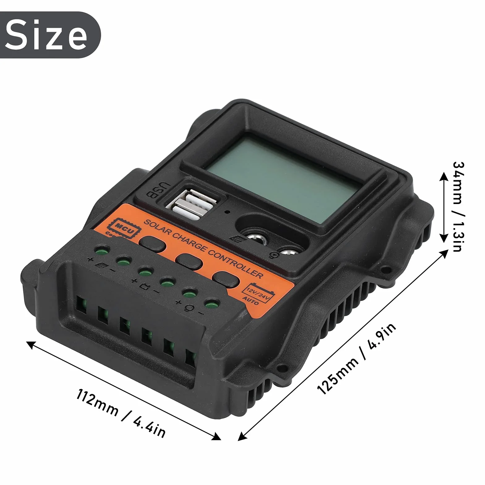 Regulator ładowania słonecznego, wyświetlacz LCD, regulator PWM, podwójne USB DC rozładowanie, wodoodporne sterowanie, regulator baterii panelu słonecznego, 12 V - 24 V (20 A)