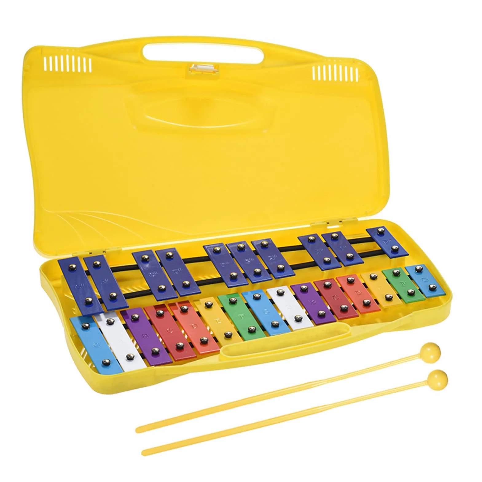 Btuty 25 nut glockenspiel ksylofon aluminiowy instrument perkusyjny rytm muzyczny instrument dydaktyczny z 2 młotkami ręczny futerał