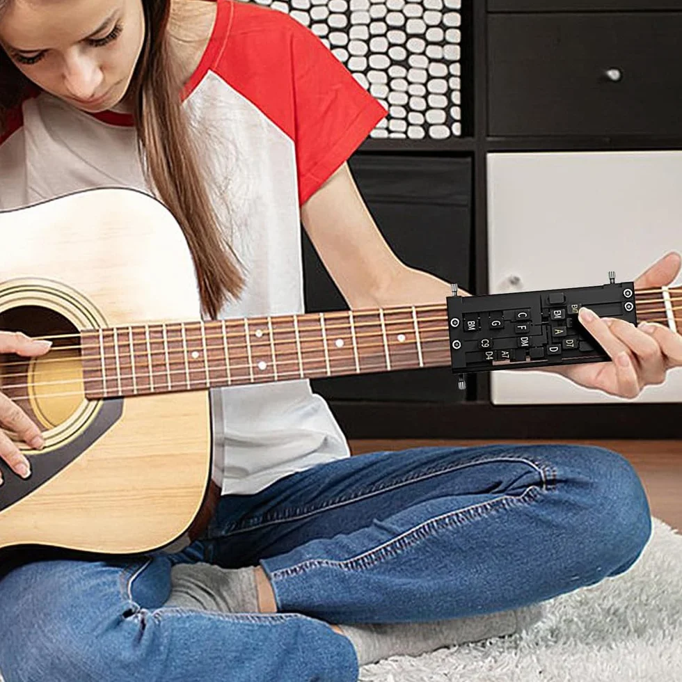 Sarini Guitar Aid Chords Trainer, Guitar Chord Presser, Guitar Chord Helper, Guitar Chord Artifact, One-Touch Guitar Chord Player, Guitar Trainer Practice Tool