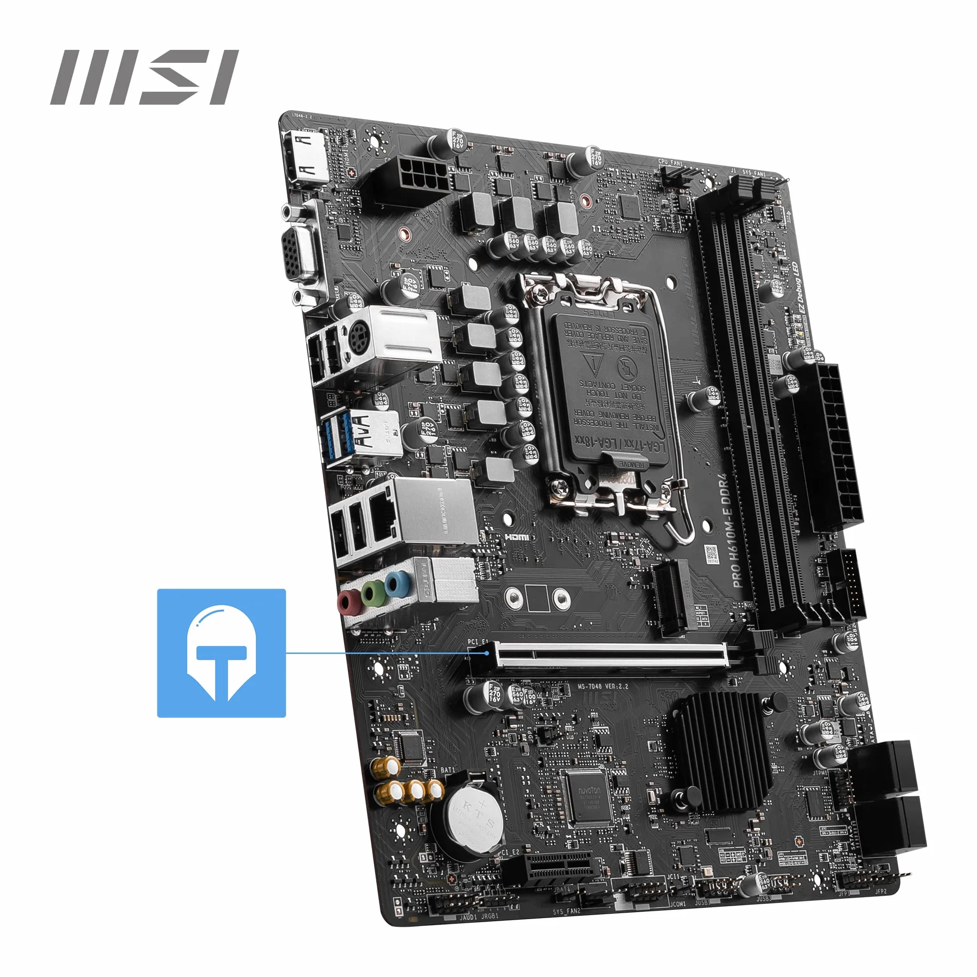 MSI PRO H610M-E płyta główna DDR4, Micro-ATX, obsługuje procesory Intel 12. generacji, LGA 1700-2 x DIMM (3200 MHz), 1 x gniazdo PCIe 4.0 x16, 1 x M.2 Gen3, USB 3.2 Gen1, 1G LAN, HDMI 1.4 i VGA