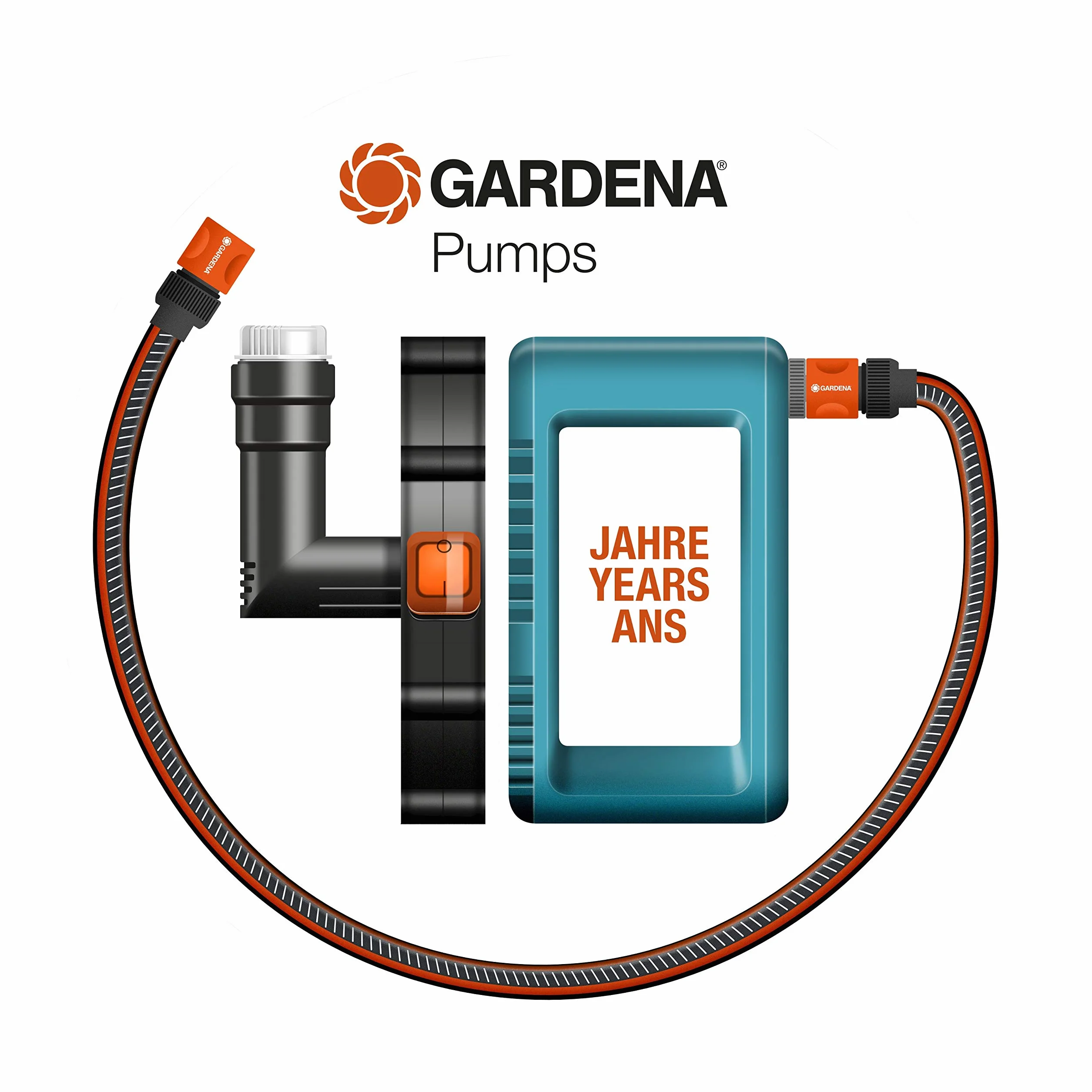 Gardena zestaw hydroforowy Classic 3000/4 eco: pompa z ochronnym wyłącznikiem termicznym, zaworem zwrotnym, automatycznym startem/stopem, moc 650 W i maks. wydajność 2800 l/h (1753-20)