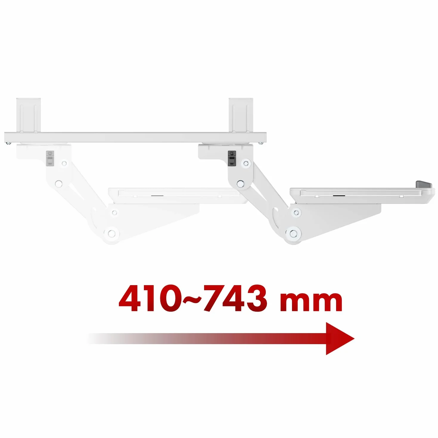 Podstawka pod klawiaturę Maclean z podstawką pod mysz | Regulowana wysokość, odchylana, obrotowa | Ergonomiczny uchwyt do biurek | Do 5 kg (Biały)