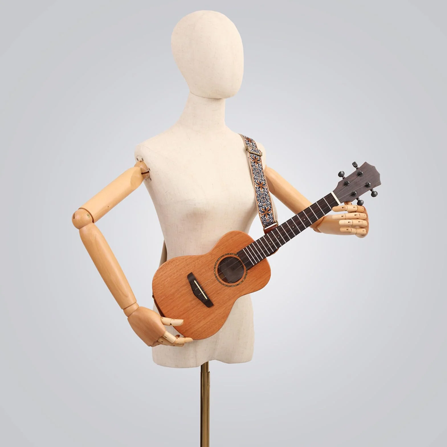 Yosoo Health Gear Haftowany Pasek do Ukulele, Regulowany Pasek na ramię w Stylu Etnicznym, Wygodny Krój Nylonowej Skórzanej Chusty do Ukulele dla Miłośników Muzyki (styl 1)