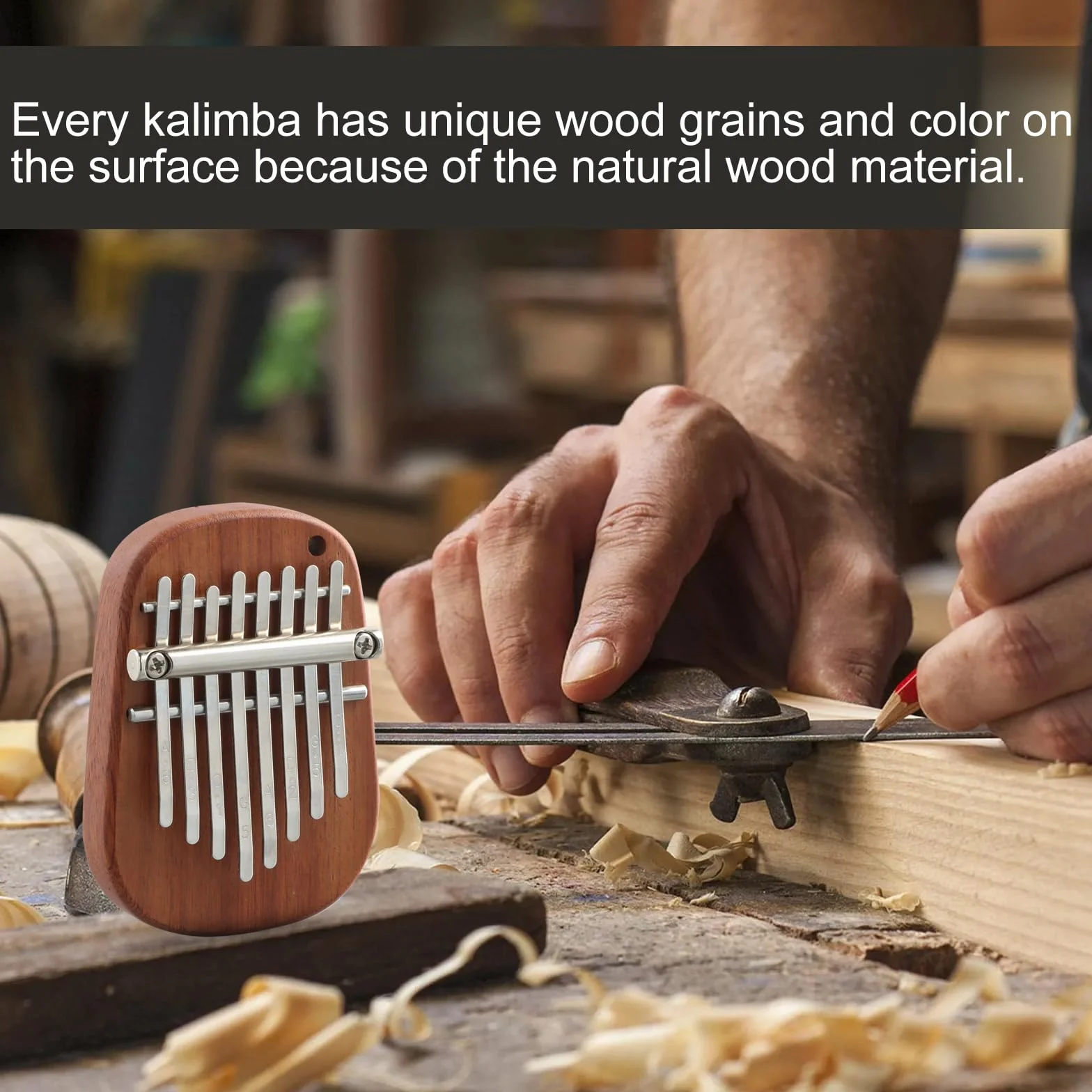 Kalimba Instrument, kalimba pianino na kciuk, mini instrument kalimba z 8 przyciskami, instrument muzyczny na palec fortepian, marimba, dla dzieci, dorosłych i miłośników muzyki