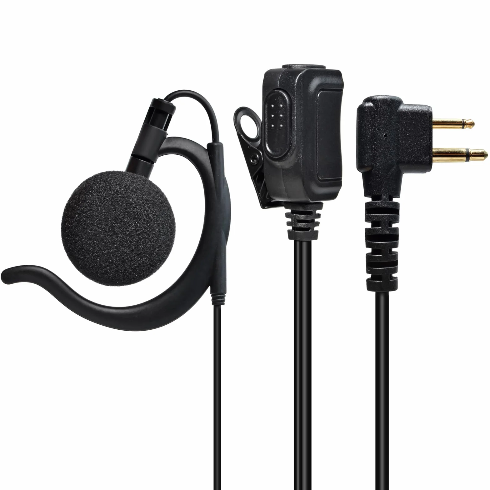 UAYESOK Radiotelefon słuchawki policyjne radiowe słuchawki douszne do Motorola Walkie Talkie z mikrofonem 2 piny, krótkofalówka w kształcie G zestaw słuchawkowy i PTT do Motorola CP040 DP1400 XT420