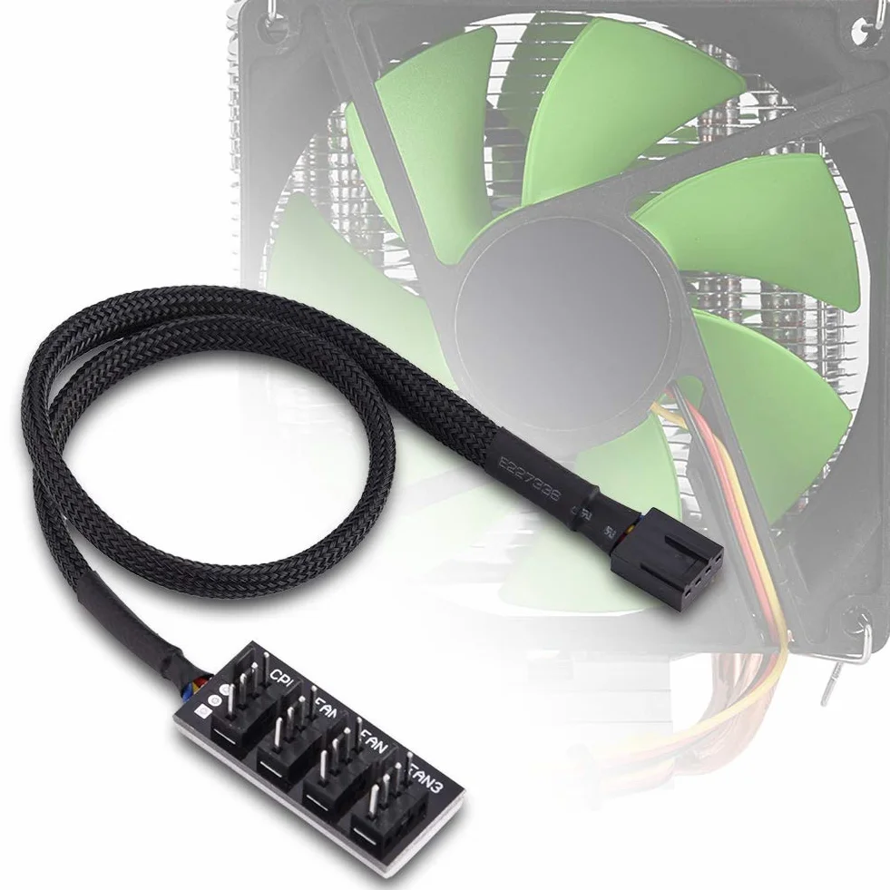 4-pinowy rozgałęźnik wentylatora PC - męski PWM Fan Hub kabel zasilający do wentylatora PC Cooling 38 cm Złącze wielofunkcyjny kabel przedłużający wentylatora 4-pinowy / 3-pinowy