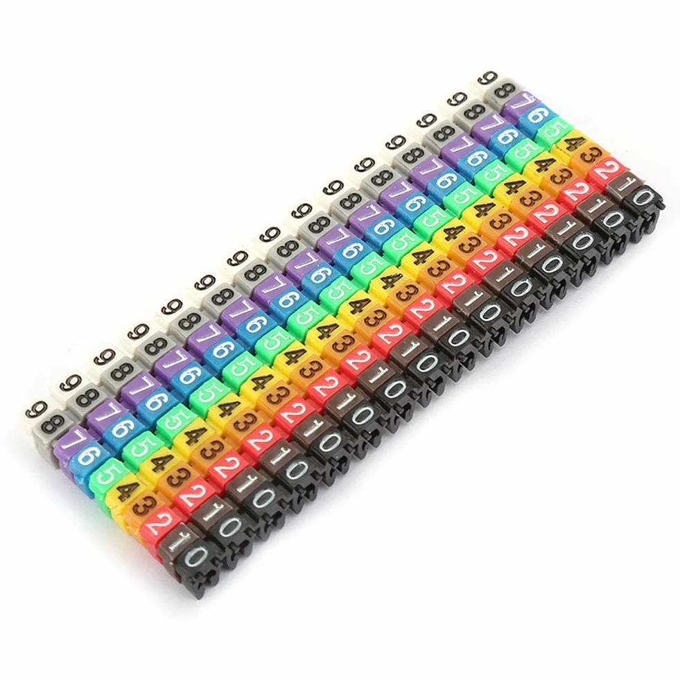 100/150 Szt. 1.5/2.5/4/6mm² Numeracja Drutu Znacznik Cyfrowy Numer Rury Znaczniki Drutu Etykieta Rura Znacznik Kablowy Kolorowy Numer Drutu(150 szt. -1,5 mm 1,5 kwadratowy)