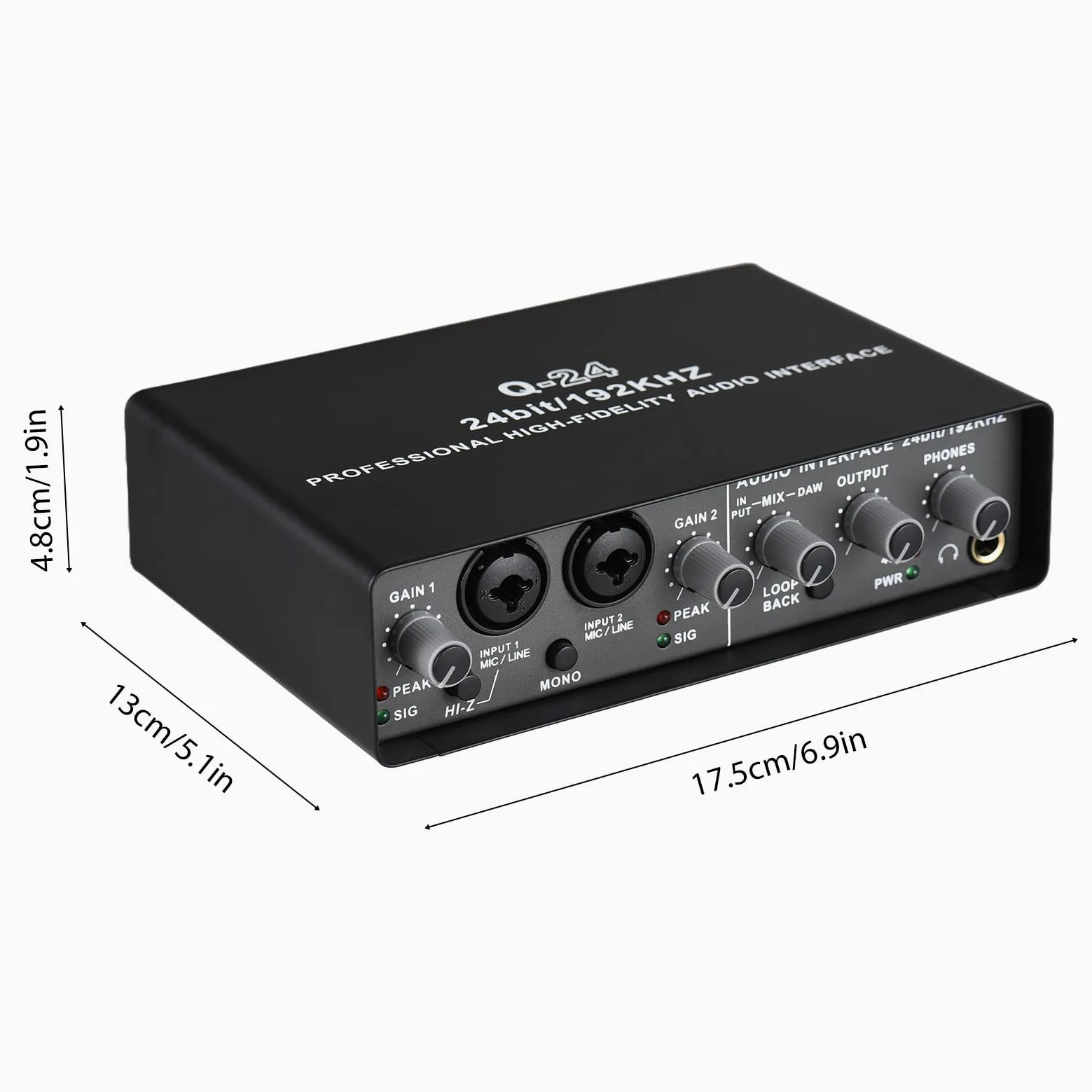 Interfejs audio USB do nagrywania profesjonalnej karty dźwiękowej z 48V Phantom Power Loop Back USB Zewnętrzna karta dźwiękowa wtyczka i odtwarzaj monitorowanie 0-letni dla