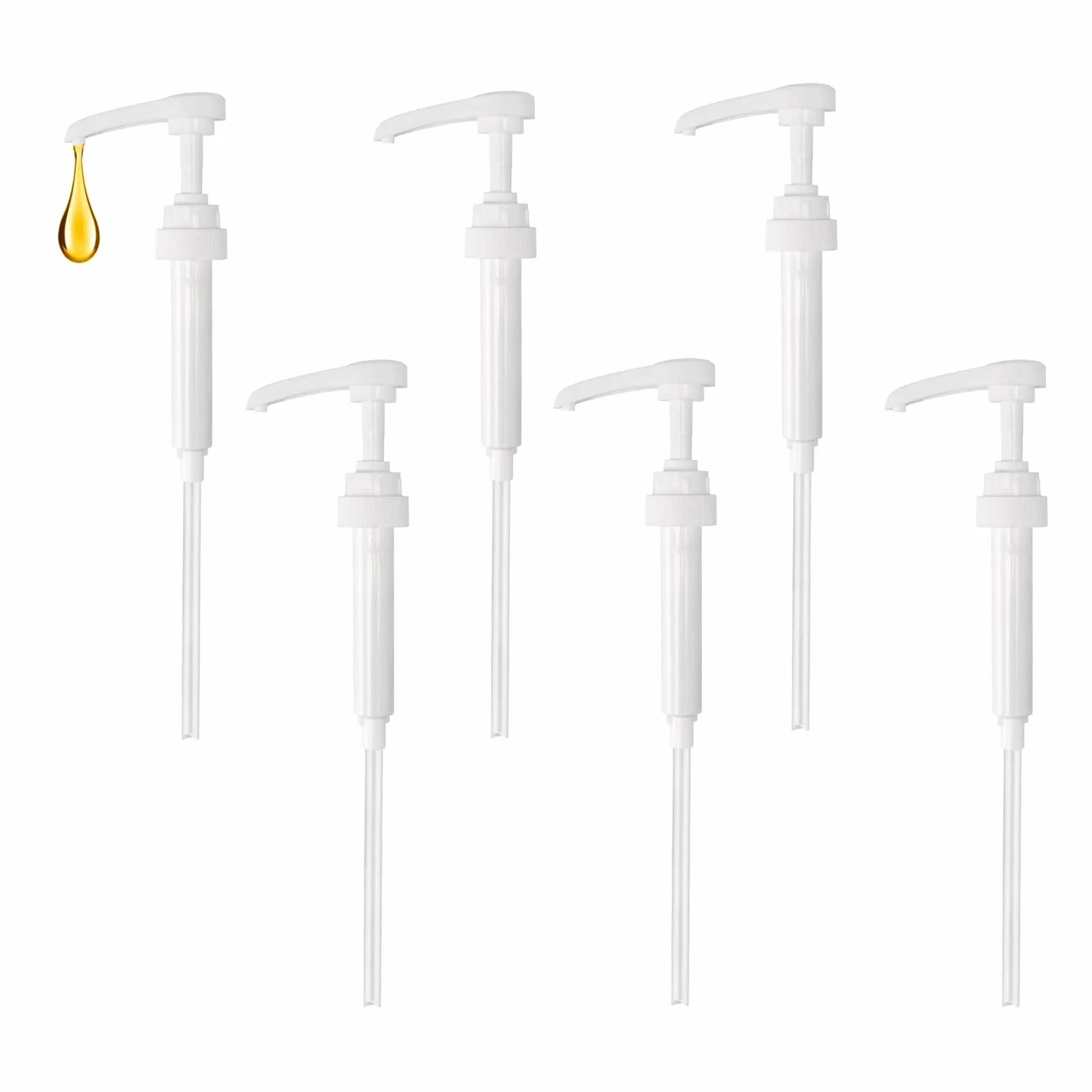 6-częściowy zestaw pompek dozujących, dozownik pompy wielokrotnego użytku, dozownik syropu 5 ml i 10 ml, nasadka z pompką, pompa syropowa dla rodziny, kawiarni, restauracji