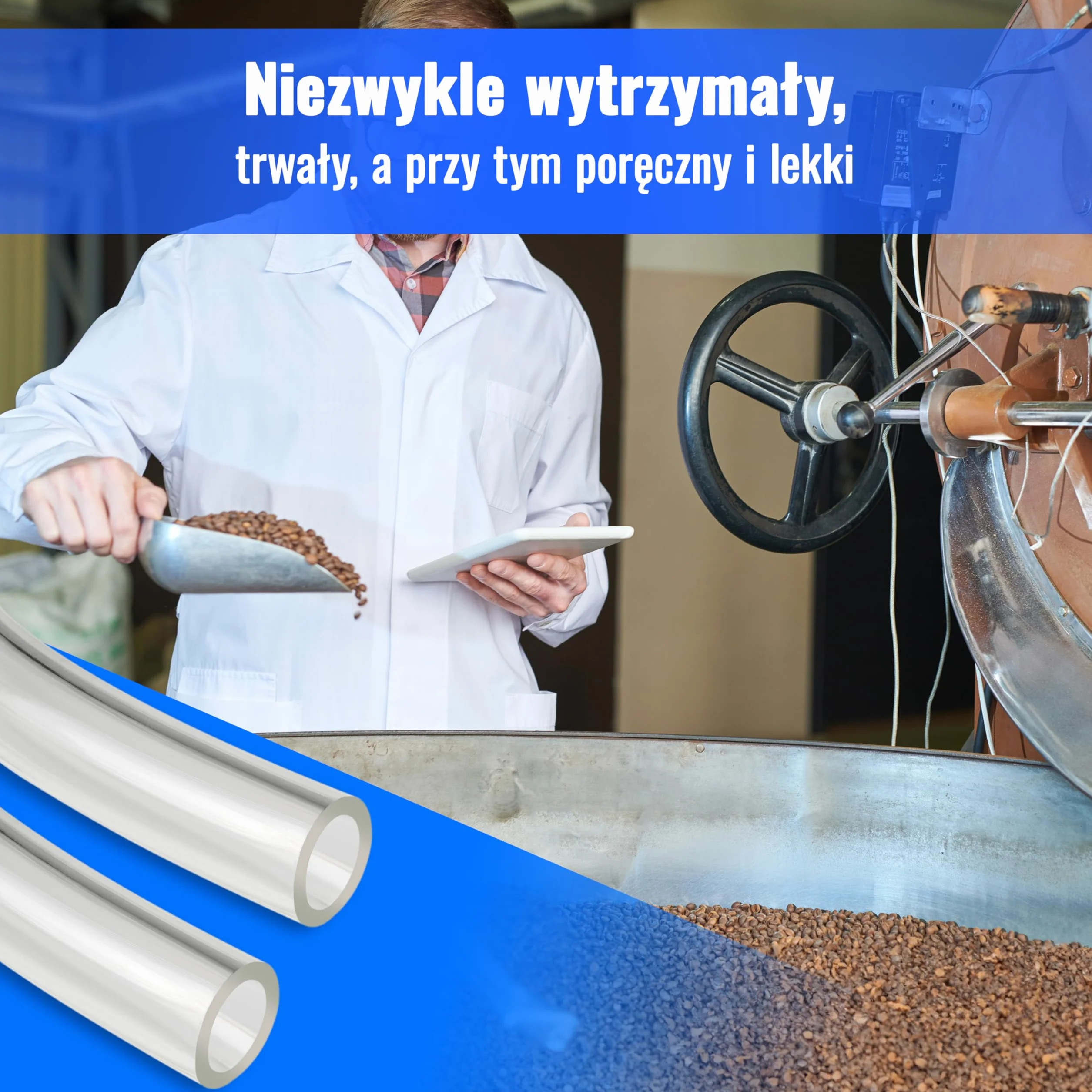 Poppstar szlauch PVC 5 m przezroczysty (5/8mm, -5 do 65 °C, maks. 2 bary) do żywności i wody