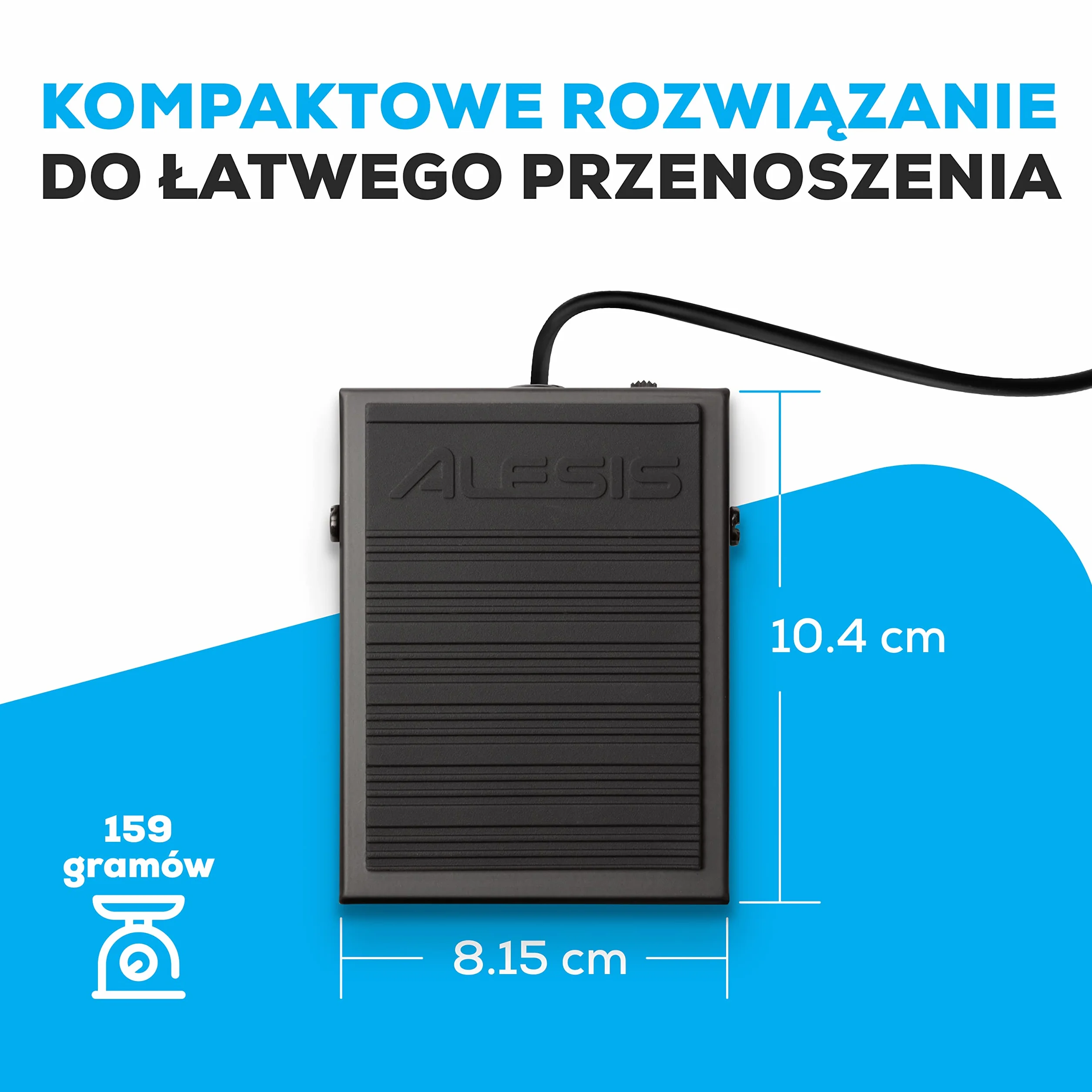 Alesis ASP-1 Uniwersalny Pedał Sustain MKII i Nożny Przełącznik Chwilowy z Kablem 1.5 m i Antypoślizgową Podstawą