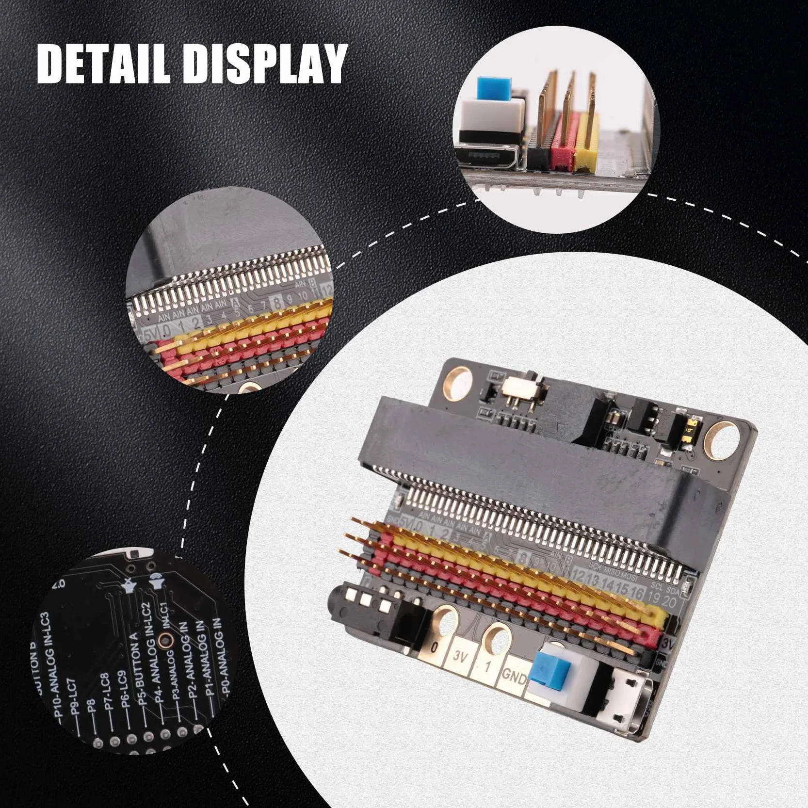 Micro-Bit Expansion Board IOBIT V2.0 Breakout Adapter Shield z brzęczykiem do programowania grafiki Python dla dzieci