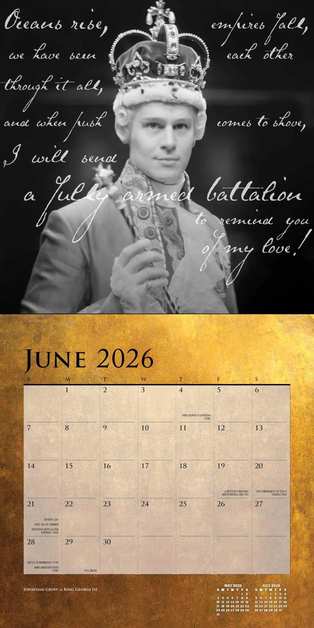 Hamilton 2026 Wall Calendar: An American Musical