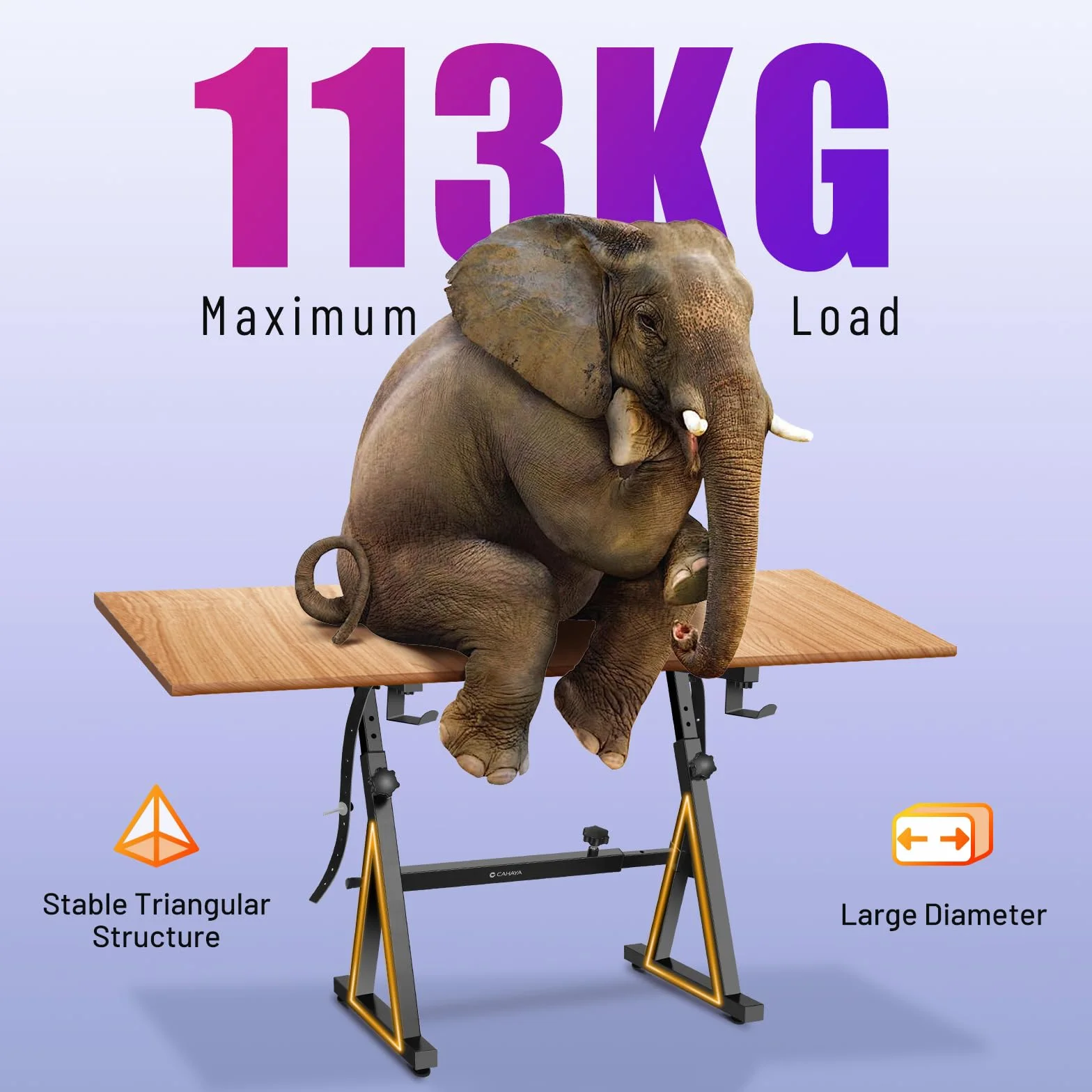CAHAYA Ulepszony regulowany stojak na keyboard, udźwig 113 kg: stojak na klawiaturę 4 cm, gruby, dwuwspornikowy, regulacja wysokości, regulowana długość do 61 76 88 keyboard CY00366-1