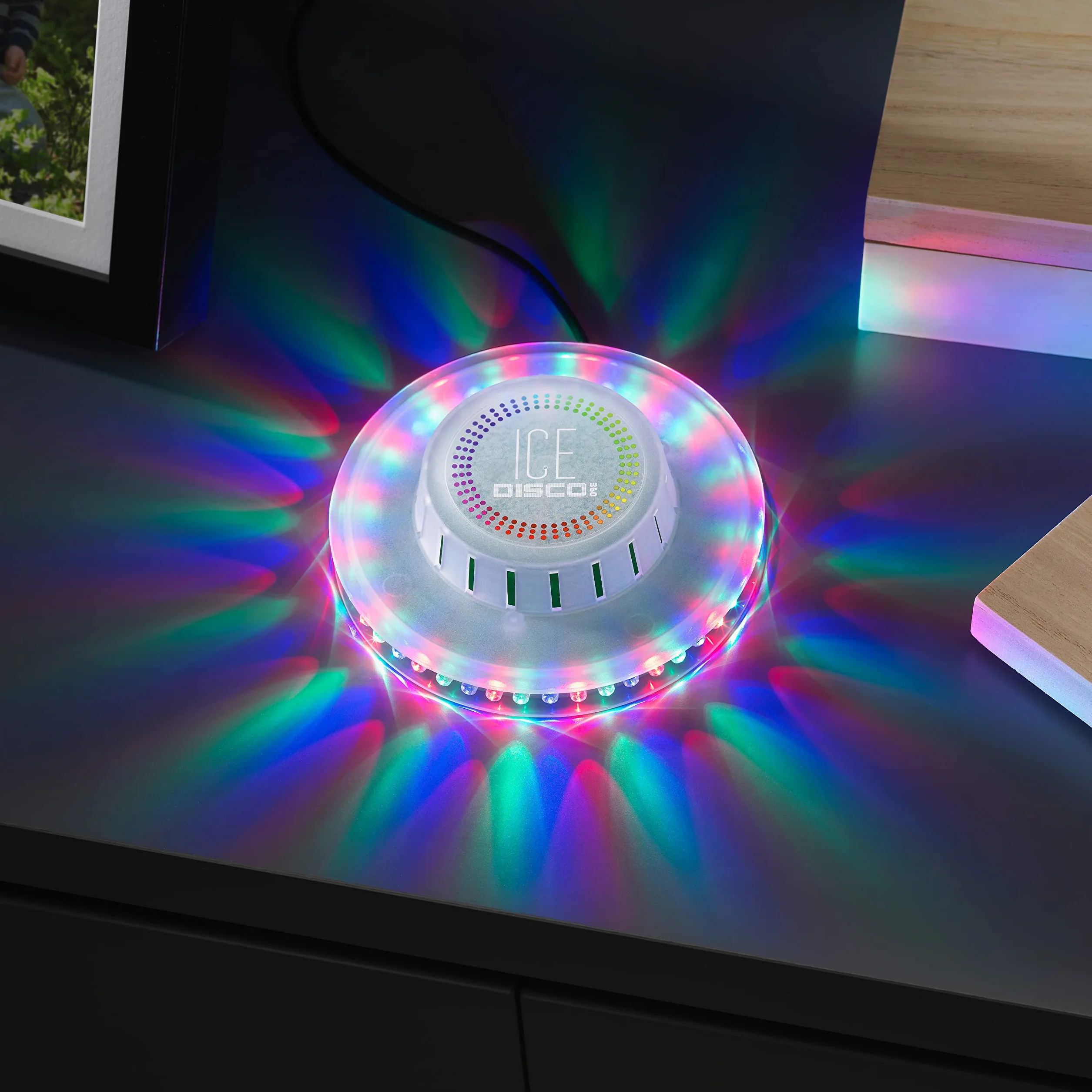 RED5 Disco 360 Ice – zmieniające kolor LED dźwięk reaktywne przenośne światło dyskotekowe