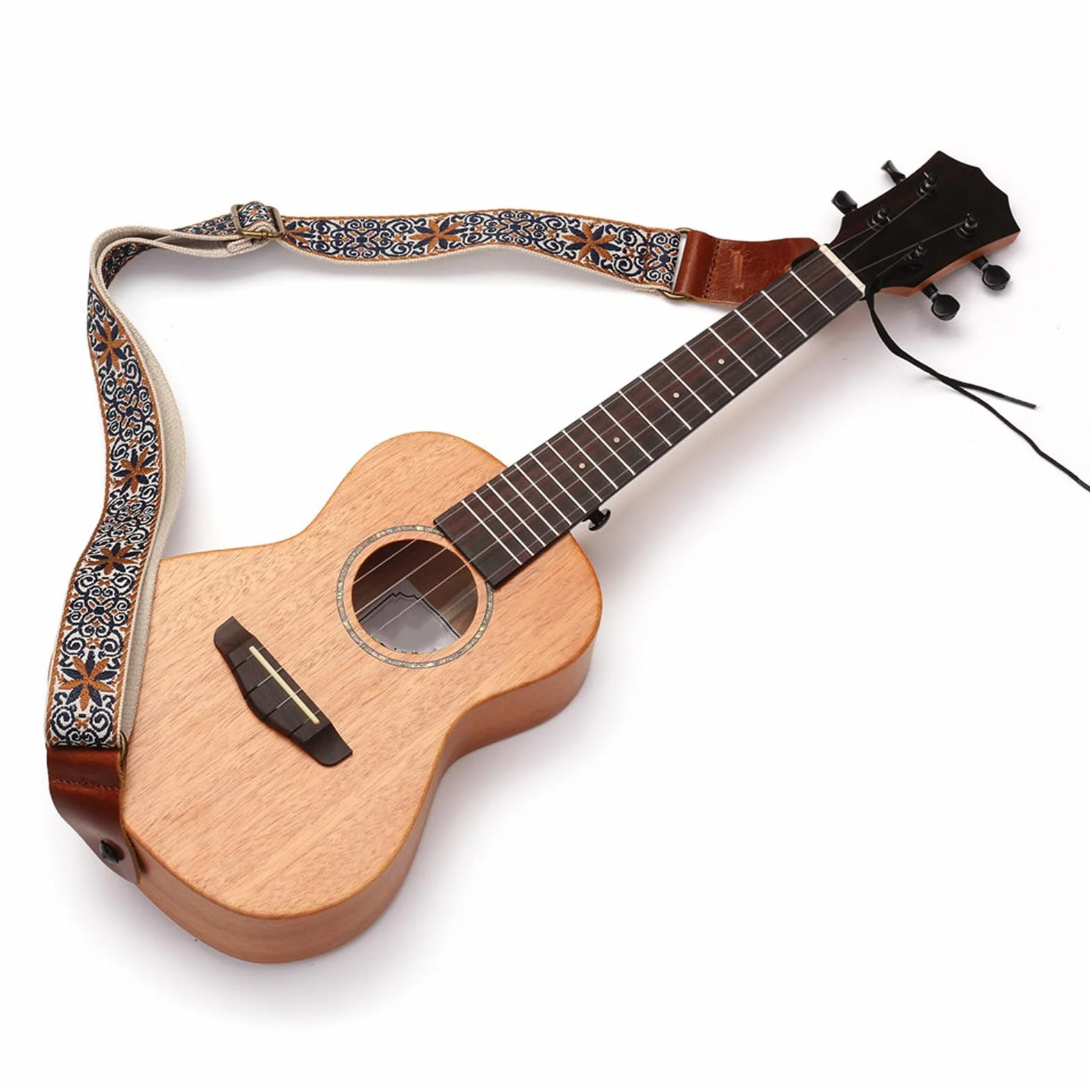 Yosoo Health Gear Haftowany Pasek do Ukulele, Regulowany Pasek na ramię w Stylu Etnicznym, Wygodny Krój Nylonowej Skórzanej Chusty do Ukulele dla Miłośników Muzyki (styl 1)